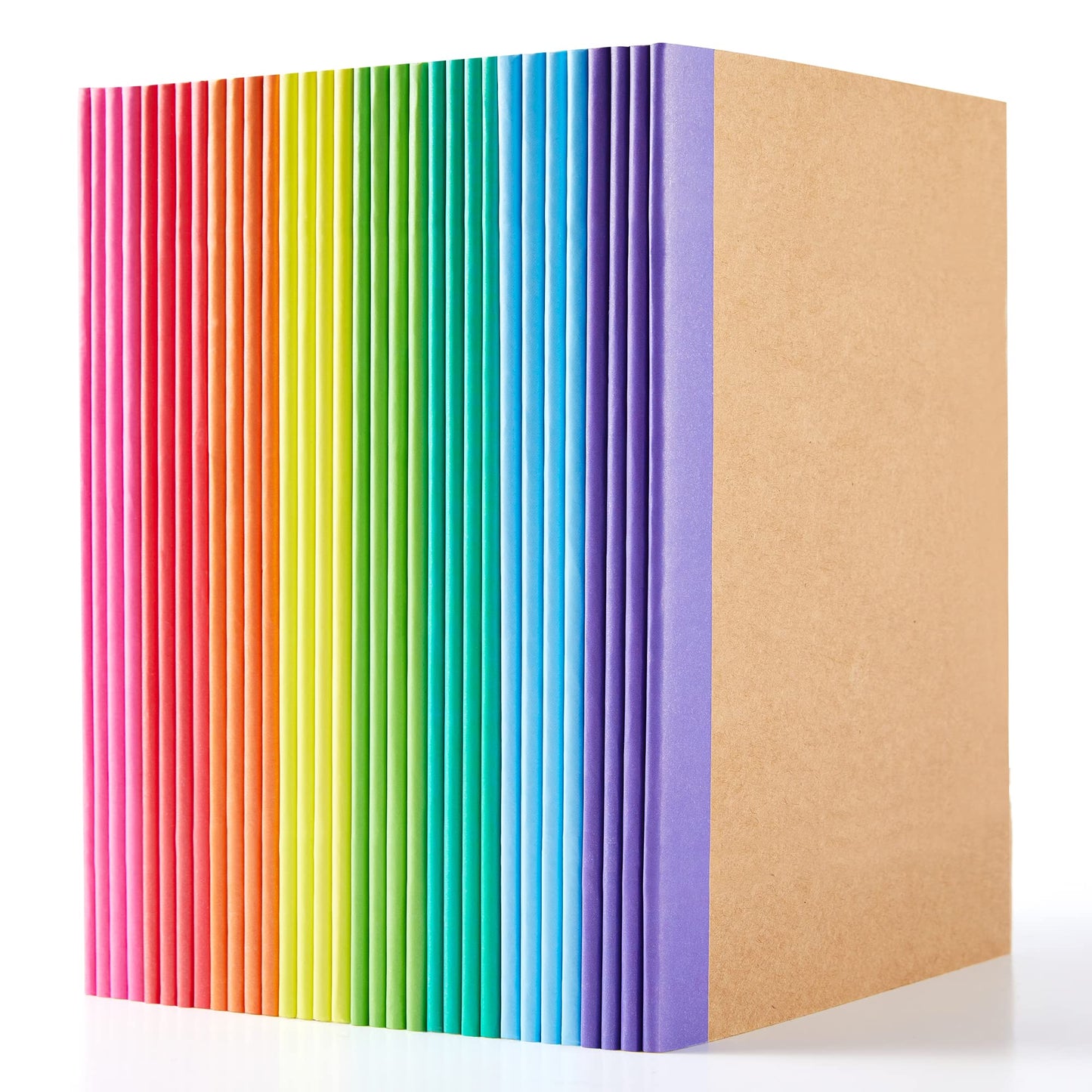 32 Pack Composition Notebooks Bulk, Feela Kraft Cover Lined Blank College Ruled Composition Travel Journals with Rainbow Spines For Women Students Business, 60 Pages, 8.3”x 5.5”, A5, 8 Colors