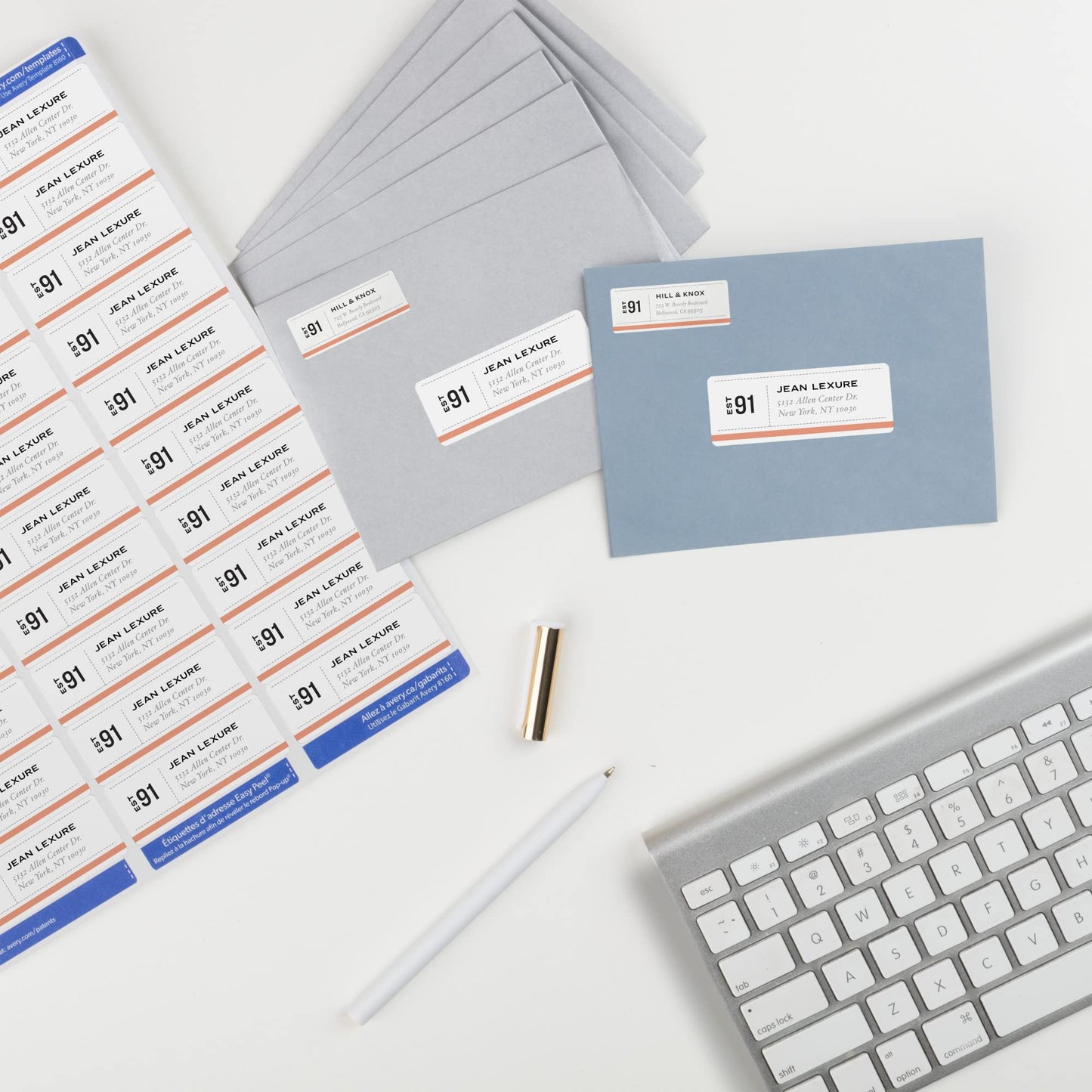 Avery Easy Peel Printable Address Labels with Sure Feed, 1" x 2-5/8" Customizable Stickers, White, 3,750 Blank Mailing Labels, Great for Mailing, Shipping, and More (5-Pack of 8160)