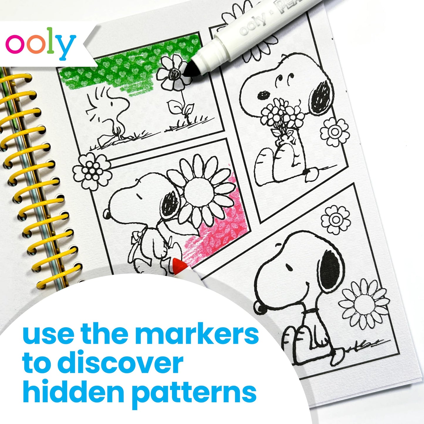 Ooly X Peanuts 60 PC Coloring Activity & Sticker Book in a Travel Box, 8 Washable Markers, 8 Jumbo Crayons, 40 Drawing Sheets & More