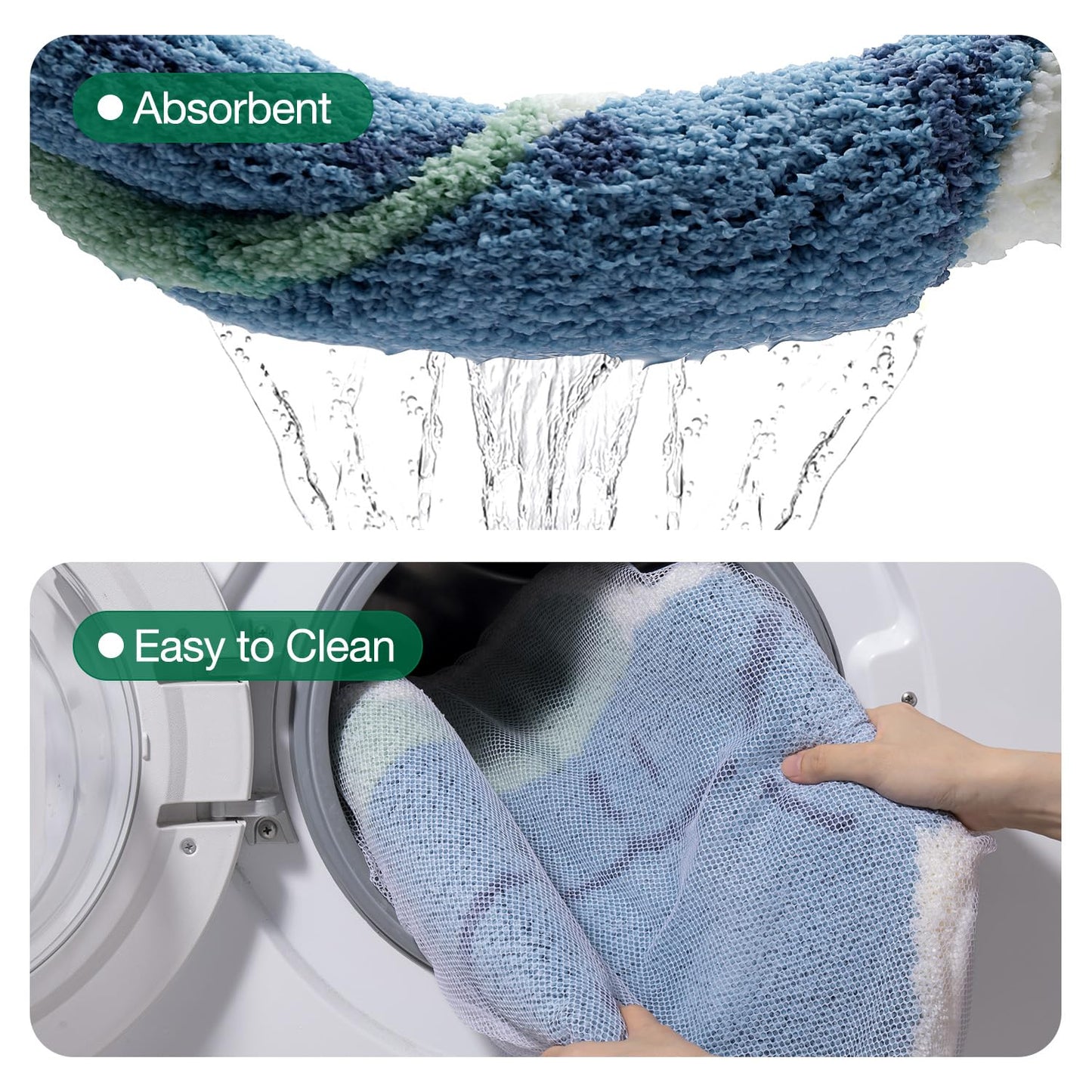 LUMI Cute Animal Bathroom Rugs, Plush Absorbent Bath Mats for Bathroom, Non-Slip Backing Washable Bath Mat, Ideal for Shower Sink Bathtub Room Decor, 20"x33", Blue Sea Turtle
