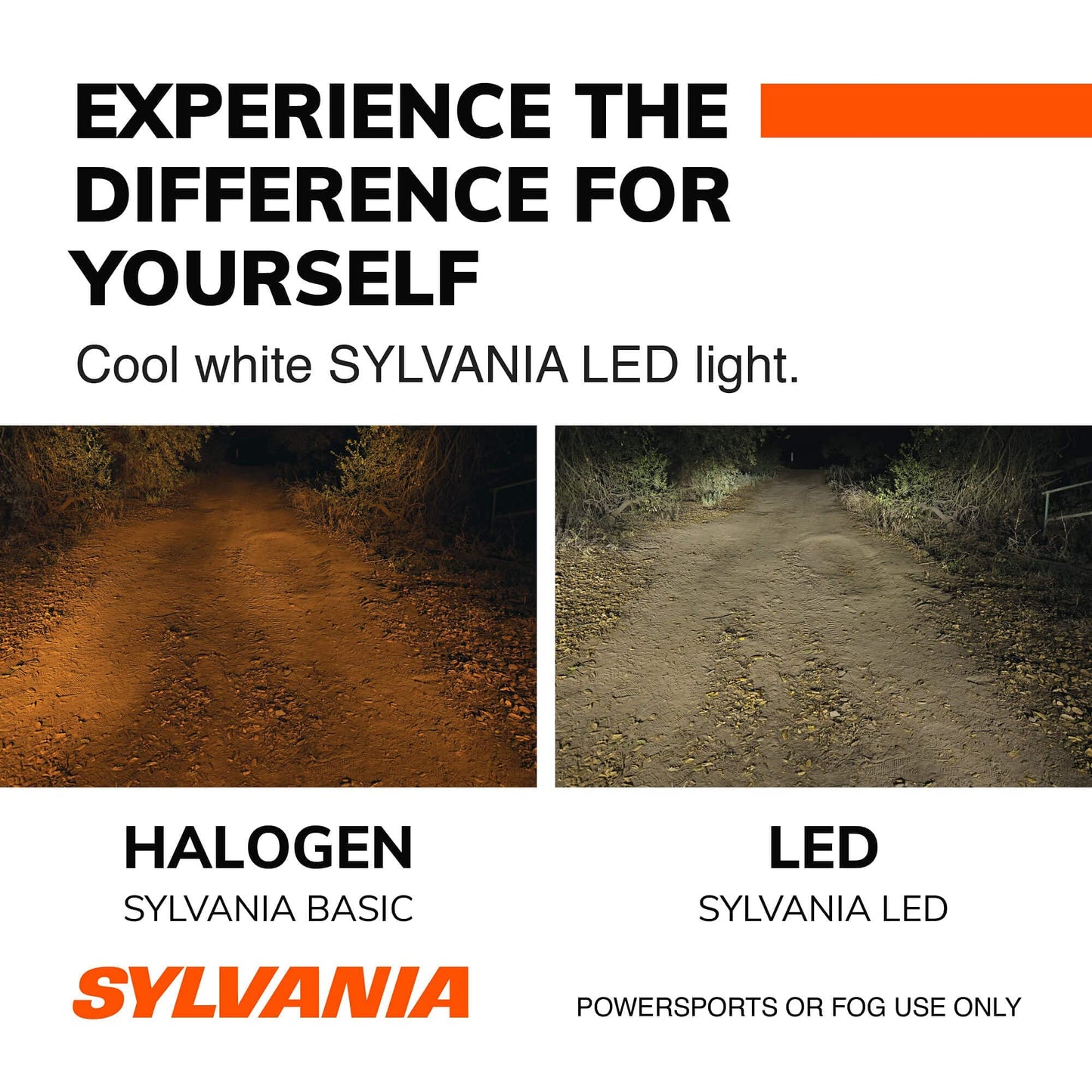 Sylvania H11 LED Powersport Headlight Bulbs for Off-Road Use or Fog Lights - 2 Pack