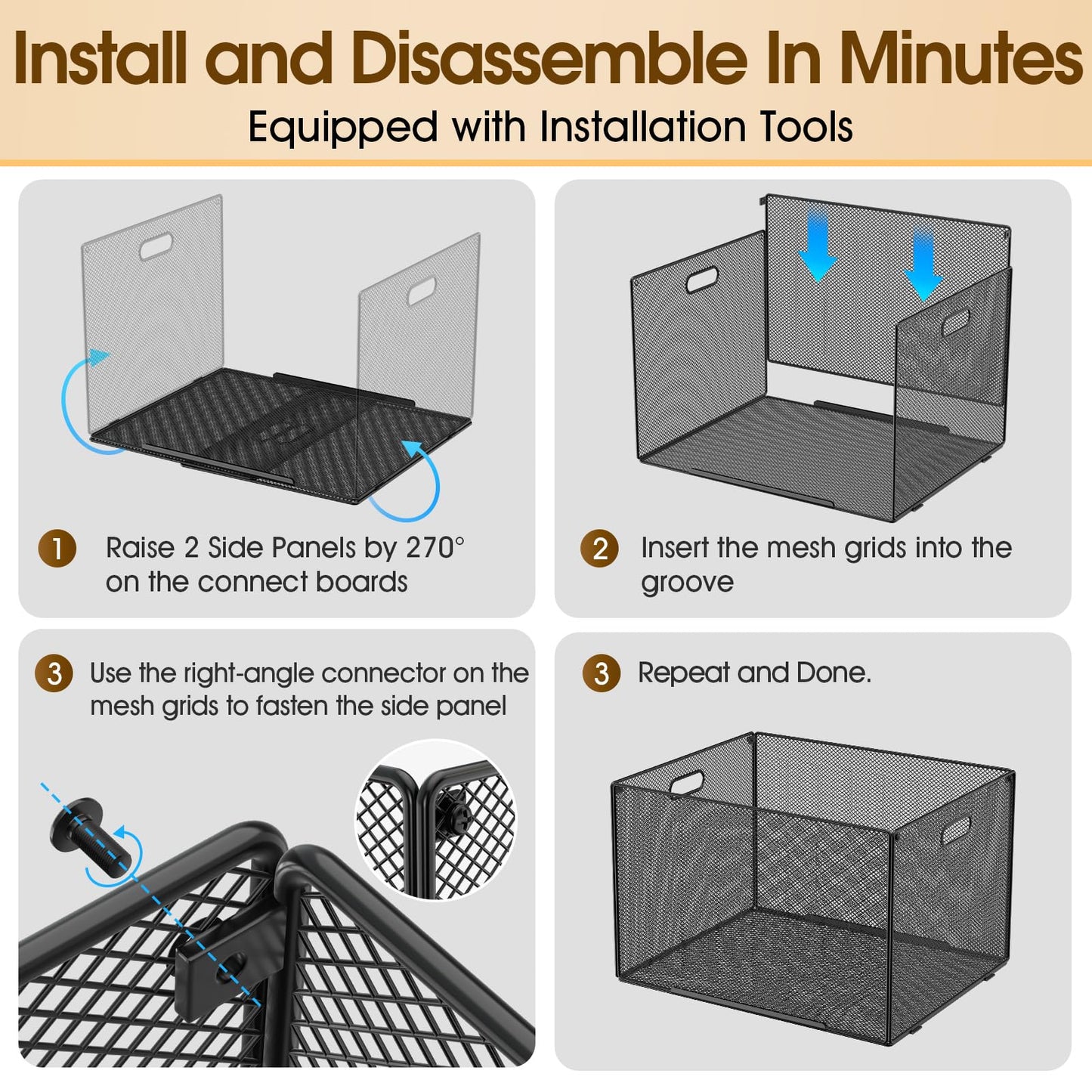 MaxGear Hanging File Organizer Box, Metal Mesh File Folder Storage Box for Letter Legal Size, Black Filing Box for Hanging File Folders, Hanging Folder Organizer for Desk, Office, School, Home, 2 Pack