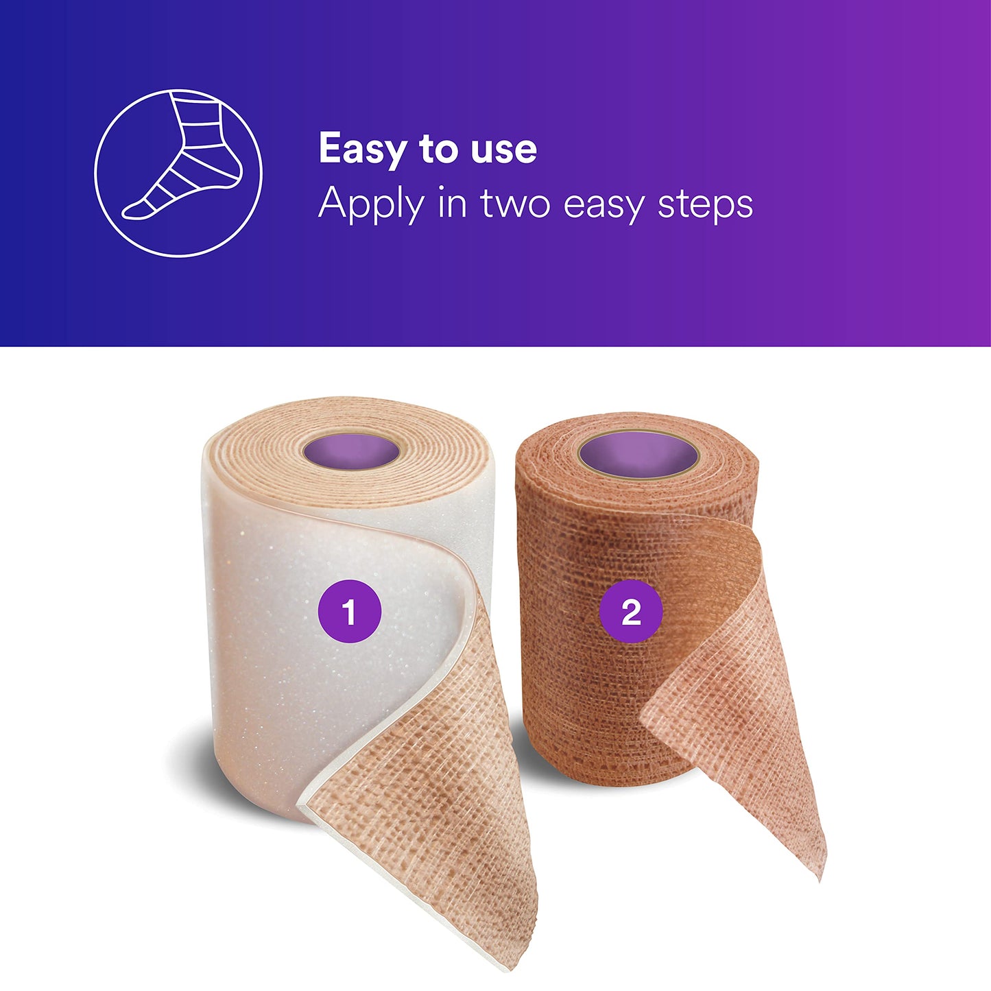 3M Coban 2 Foam / Elastic 2 Layer Compression Bandage System Brown NonSterile 2.9 yd x 4" / 4" x 5.1 yd 8 Ct