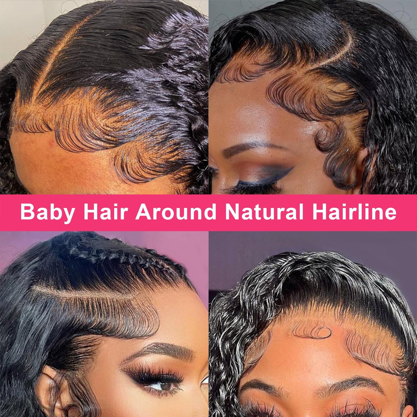 Odored 30 Inch Deep Wave Lace Front Wigs Human Hair 13x6 HD Transparent Deep Curly Lace Frontal Wigs Human Hair 180% Density Glueless Wigs Human Hair pre Plucked with Baby Hair Natural Color