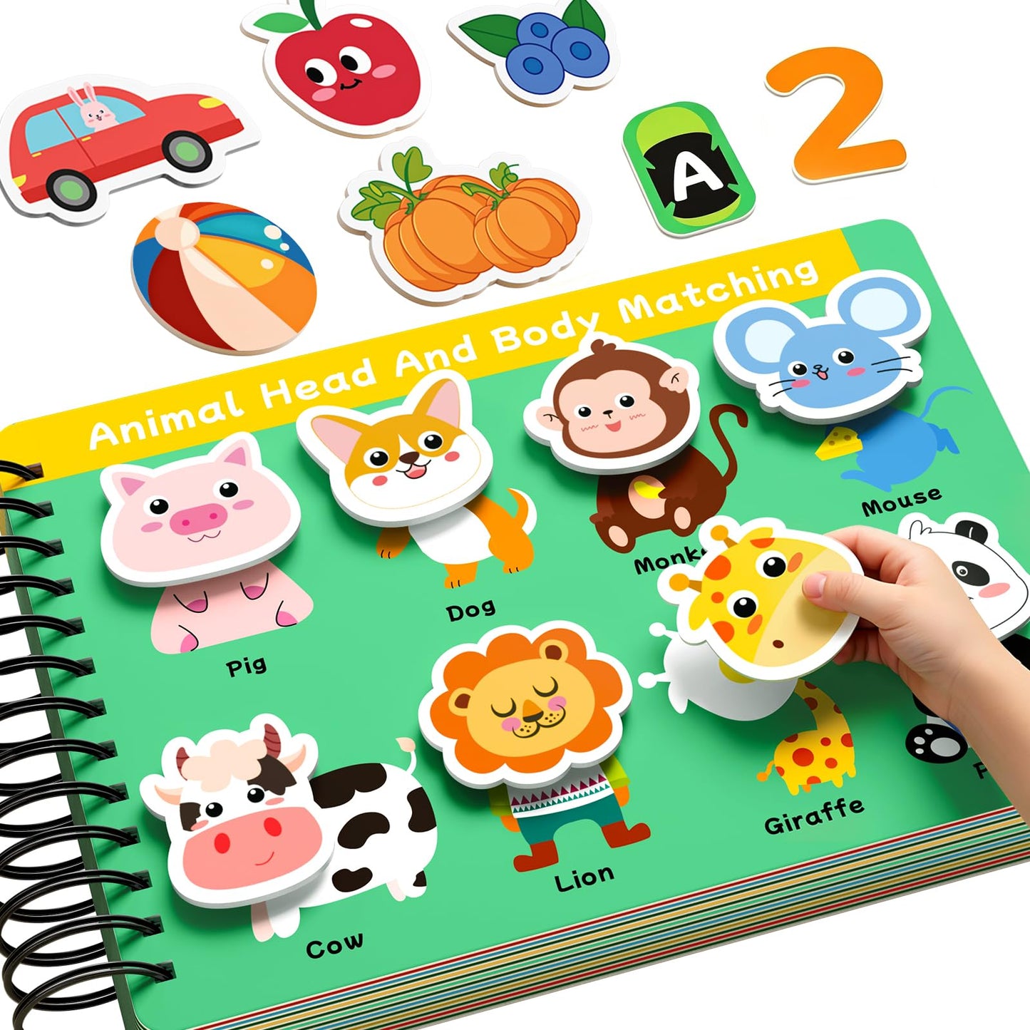 Preschool Busy Book for Toddlers 3-5, Toddler Montessori Learning Activities, Velcro Quiet Activity Book for Kids, Autism Sensory Pre-K Educational Toys, Screen-Free Birthday Gift Boys Girls(26 Pages)