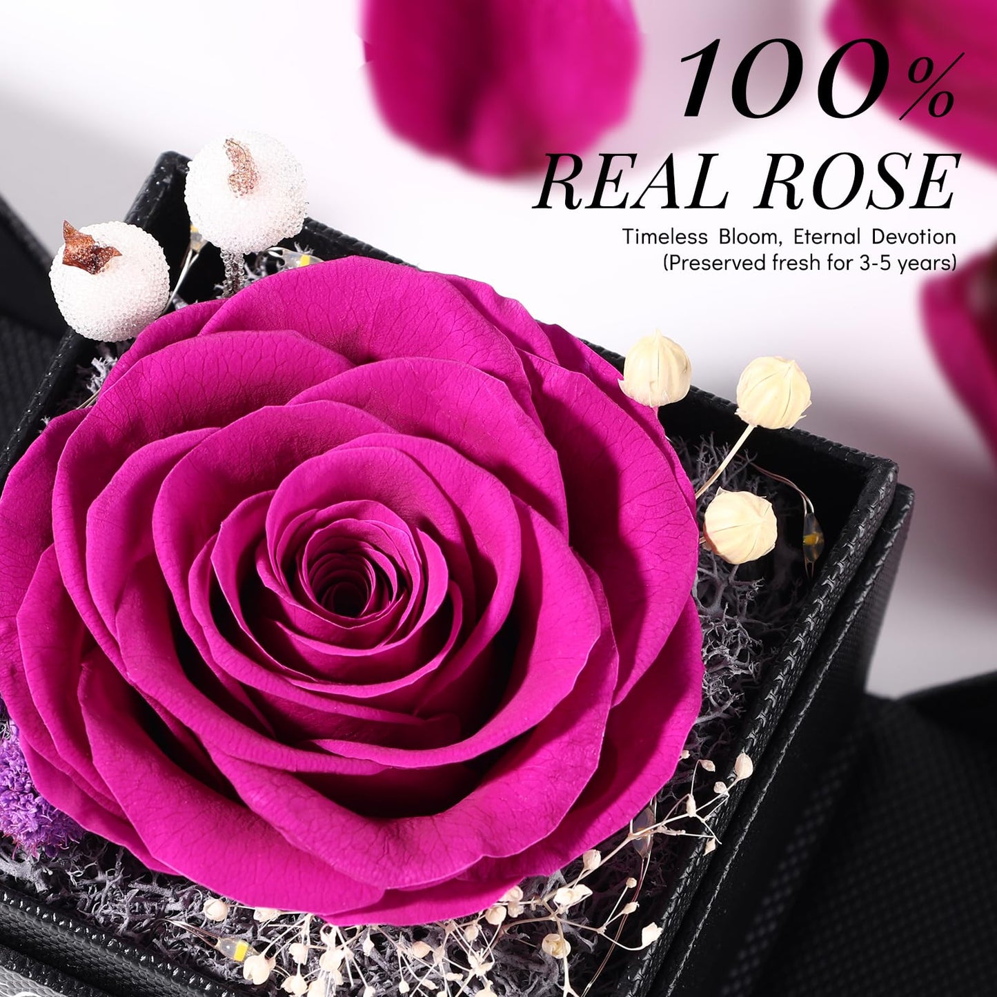 FIACO Gifts for Women Preserved Real Roses with I Love You Necklace Fresh Forever Flowers Birthday Gifts for Mom Grandma Wife Girlfriend on Anniversary Christmas Valentines Romantic Gift