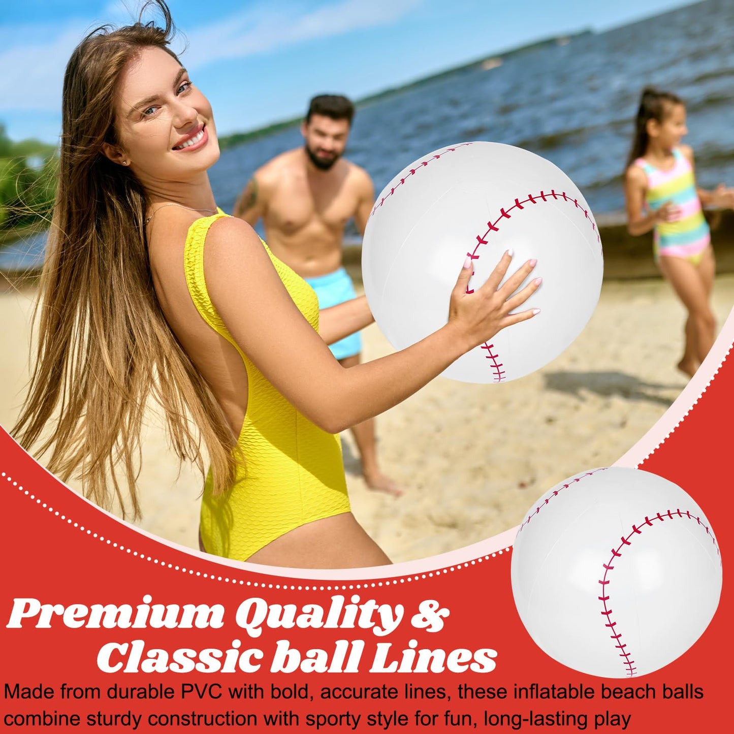 Mototo 60 PCS Beach Balls (Baseball)