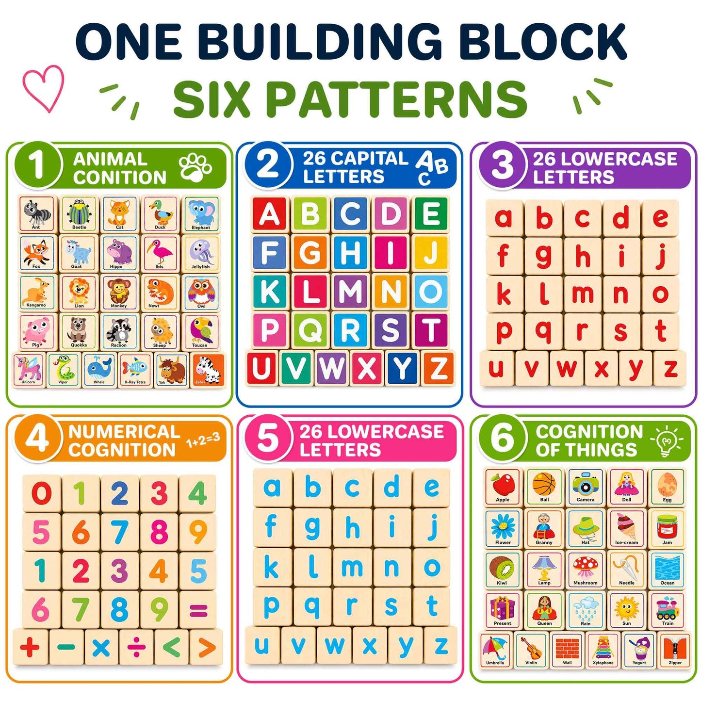 QUOKKA Wooden Blocks for Toddlers 1-3 - 26 ABC Learning Baby Blocks for Kids 3-5 Year Olds Stacking Alphabet Wood Toys 2-4 yo - Educational with Letters Numbers