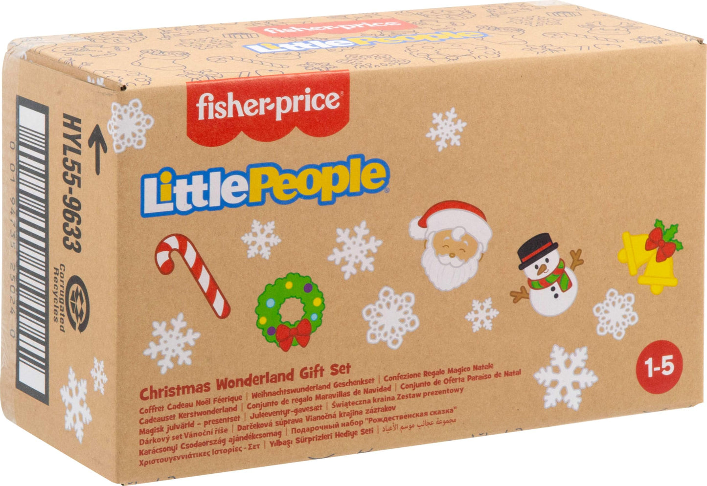 Fisher-Price Little People Toddler Toys Christmas Wonderland Gift Set with Santa Elf & Reindeer Figures for Ages 1+ Years