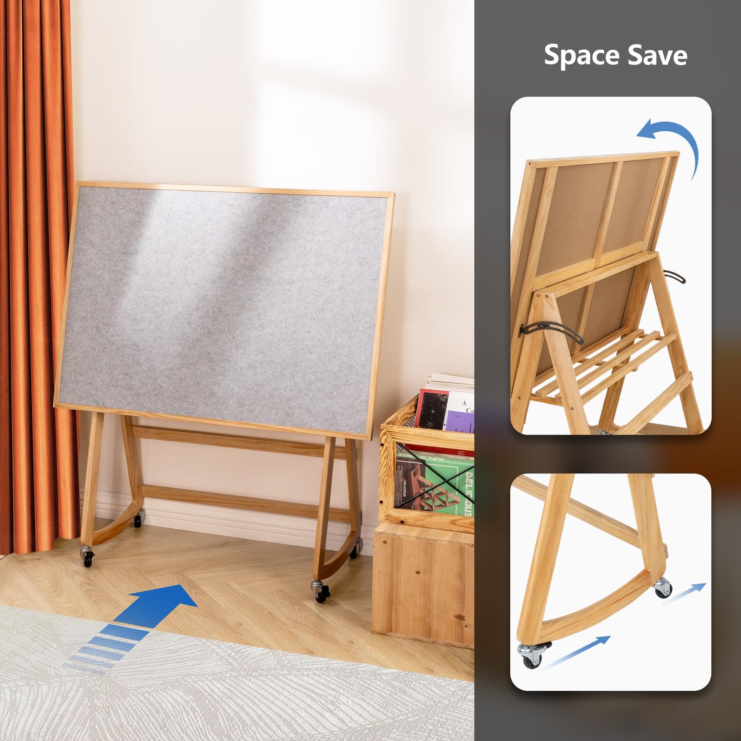 LAVIEVERT 1500 Piece Tilting Puzzle Table with Legs & Cover Mat, Adjustable Jigsaw Puzzle Board Easel with Storage, Portable Wooden Table with 4 Wheels for Adults, Great Assistant for Mom & Elderly