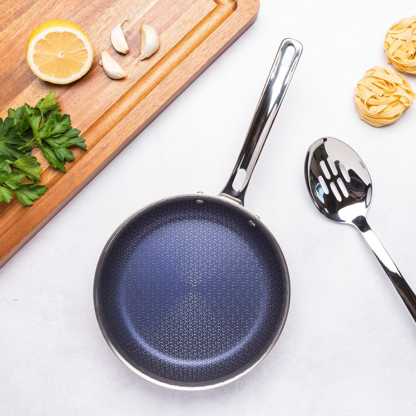 Viking 3-Ply Non Stick Frying Pan, 8 Inch Hybrid Plus Stainless Steel Kitchen Cookware, Silver