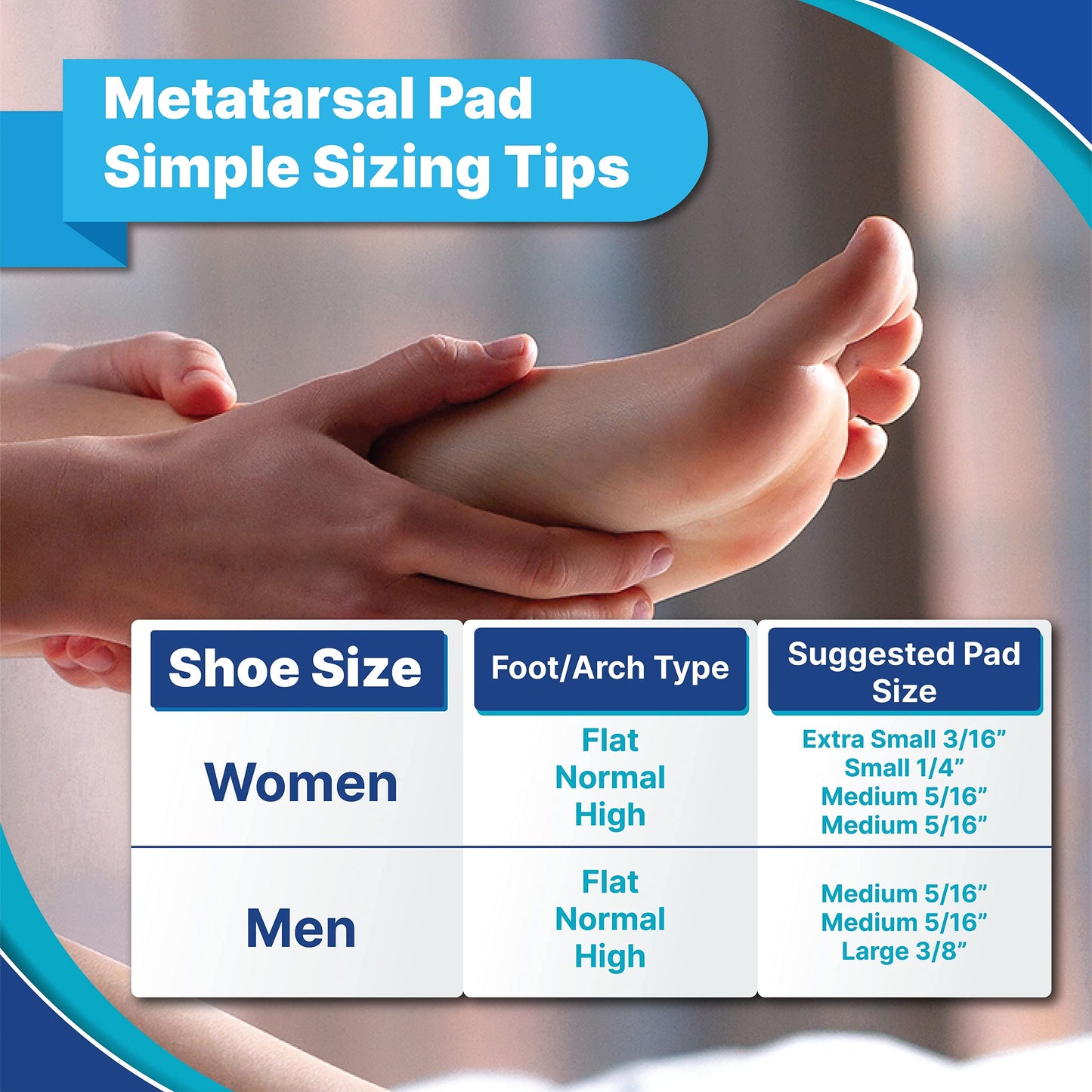 Hapad Metatarsal Pads - Pain Relief Insoles for Metatarsalgia - Permanent Shoe Inserts - Ball of Foot Cushions for Mortons Neuroma Relief, Medium Metatarsal Foot Pads for Women and Men