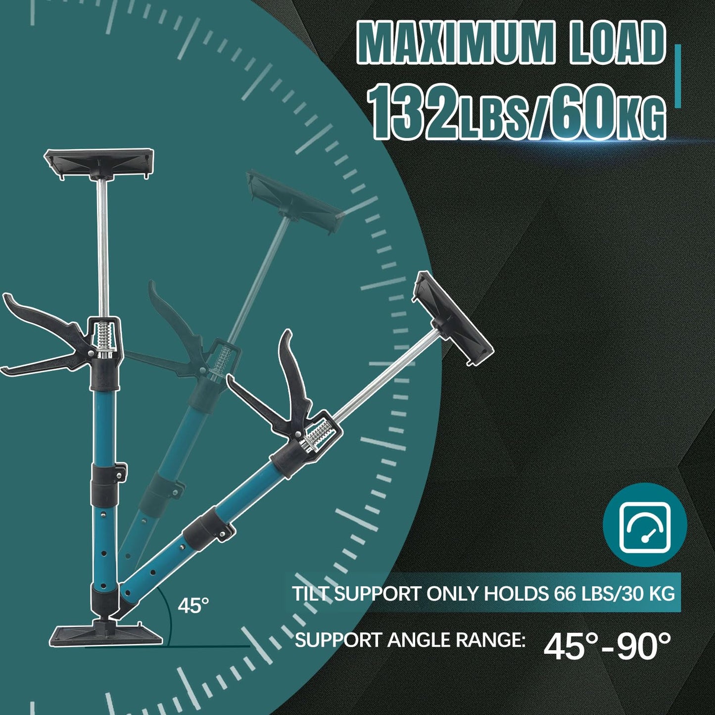 OUTIMATE Adjustable Support Pole, Cabinet Jacks for Installing Cabinets, Telescoping Support Poles Range from 13.8'' to 24'' Third Hand Tool for Installation, 132 LB Capacity, 4 Packs
