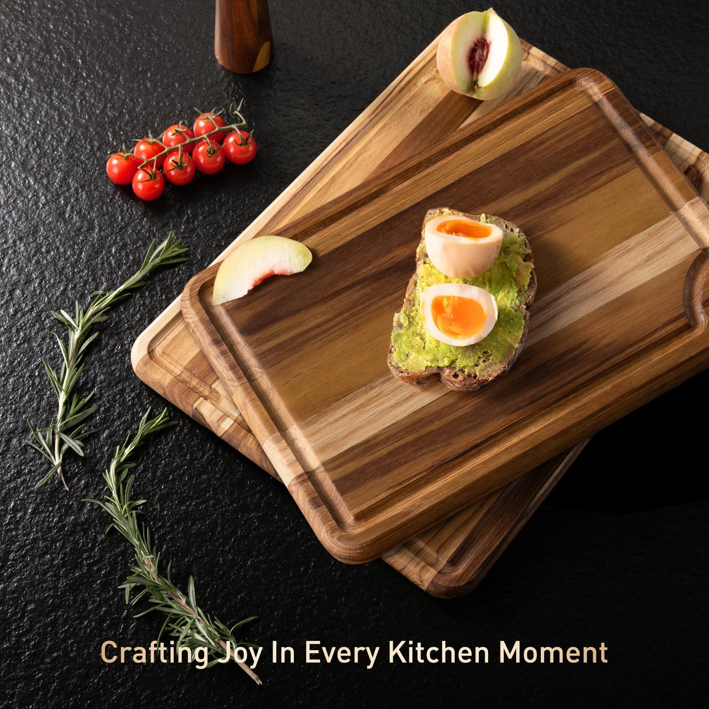 2 Pack Teak Cutting Board for Kitchen Wooden Chopping Board Charcuterie Board Non Slip Over Sink NOT Bamboo Stainless Steel Titanium Acrylic Acacia Olive Glass Plastic Silicone Metal