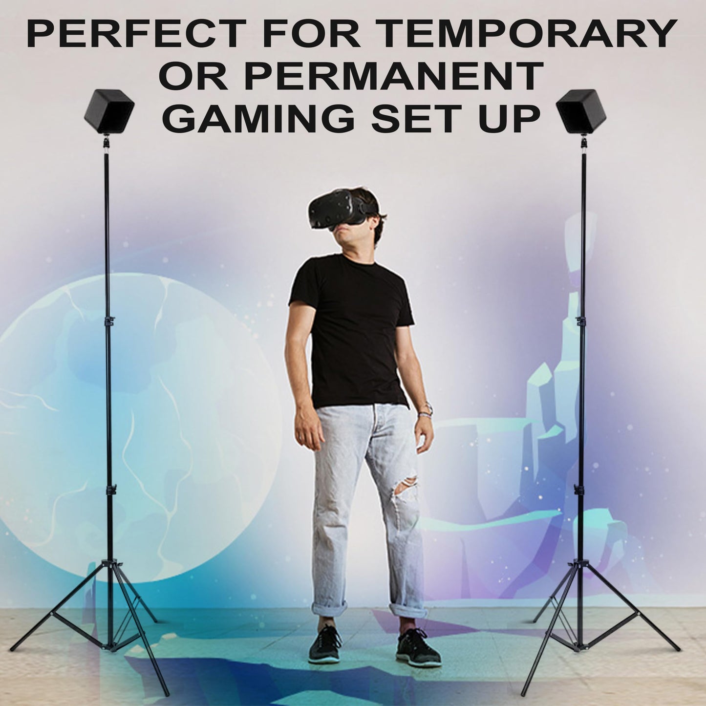Skywin VR Tripod Stand, Base Station Mount, Compatible with Steam VR Base Station 2.0 for Sensor Stand, Base Station Stand, and Oculus Rift Constellation (2 Stands)