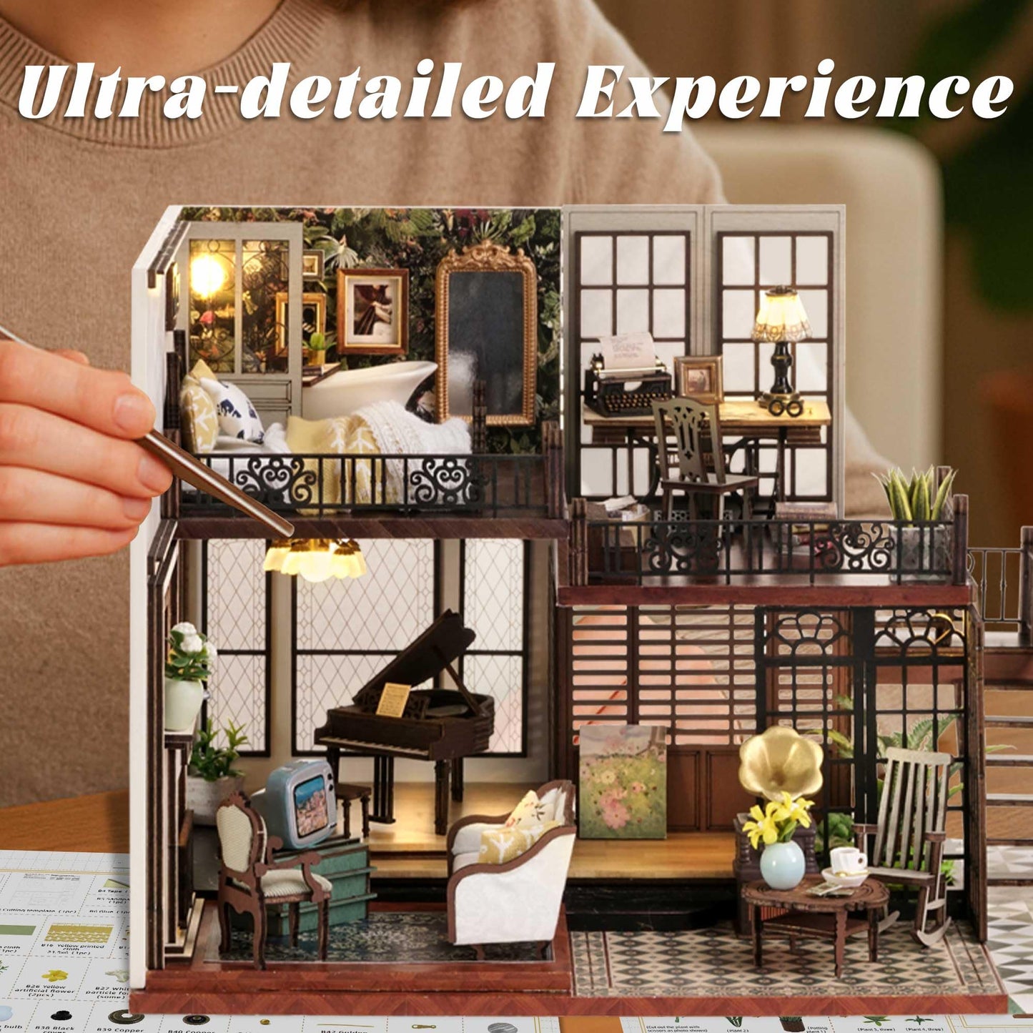 Flever Dollhouse Miniature DIY House Kit Creative Room with Furniture for Romantic Artwork Gift (Time Impression)