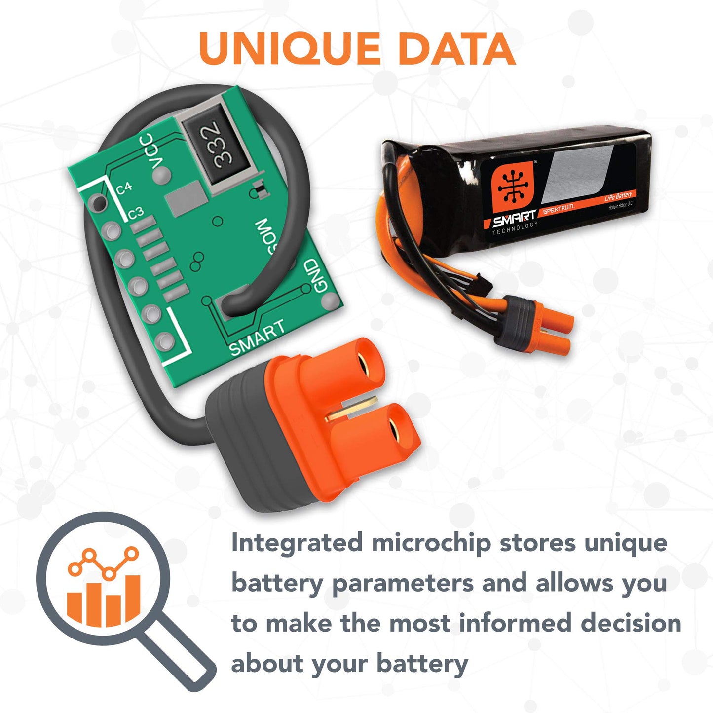 Spektrum 14.8V 3200mAh 4S 50C Smart LiPo Battery: IC3, SPMX32004S50