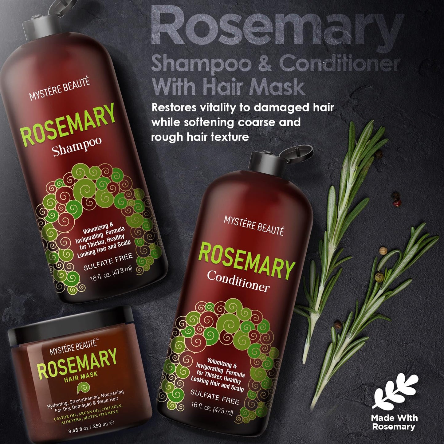 Rosemary Shampoo, Gifts for Women, Unique Gifts for Women, Best Friend Birthday Gifts, Funny Birthday Gifts for Women,Friendship Gifts for Women Friends, Rosemary Shampoo and Conditioner & Hair Mask