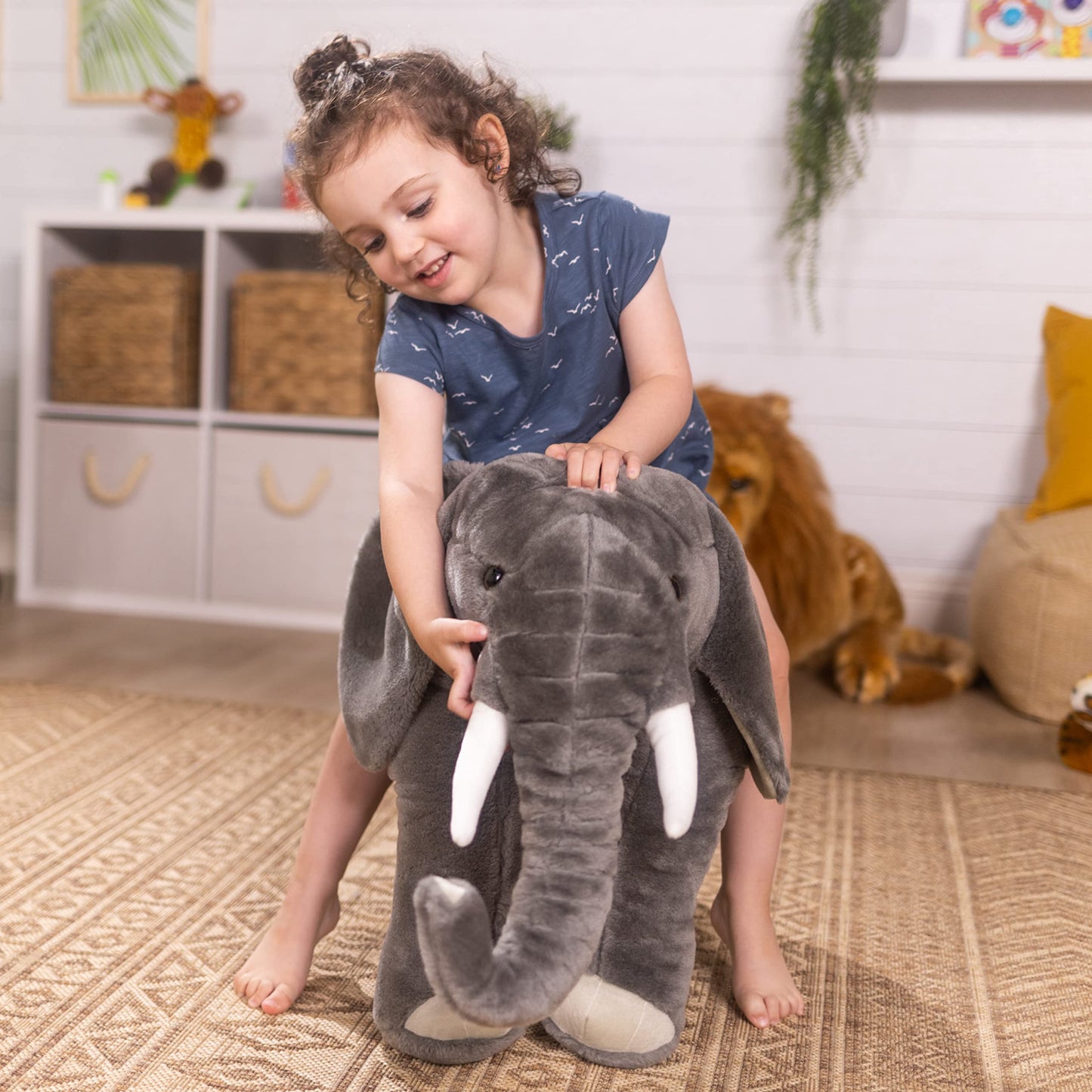 Melissa & Doug Giant Elephant - Lifelike Stuffed Animal (Over 3 feet Long)