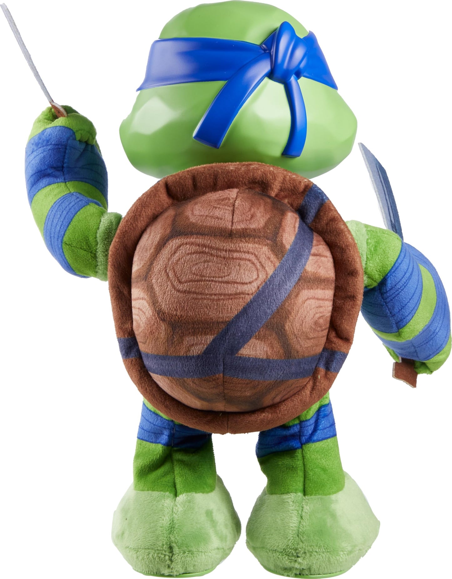 Mattel Teenage Mutant Ninja Turtles: Mutant Mayhem Leonardo Plush Toy with Action & 20+ Sounds, 11-inch Soft Doll with Vinyl Head