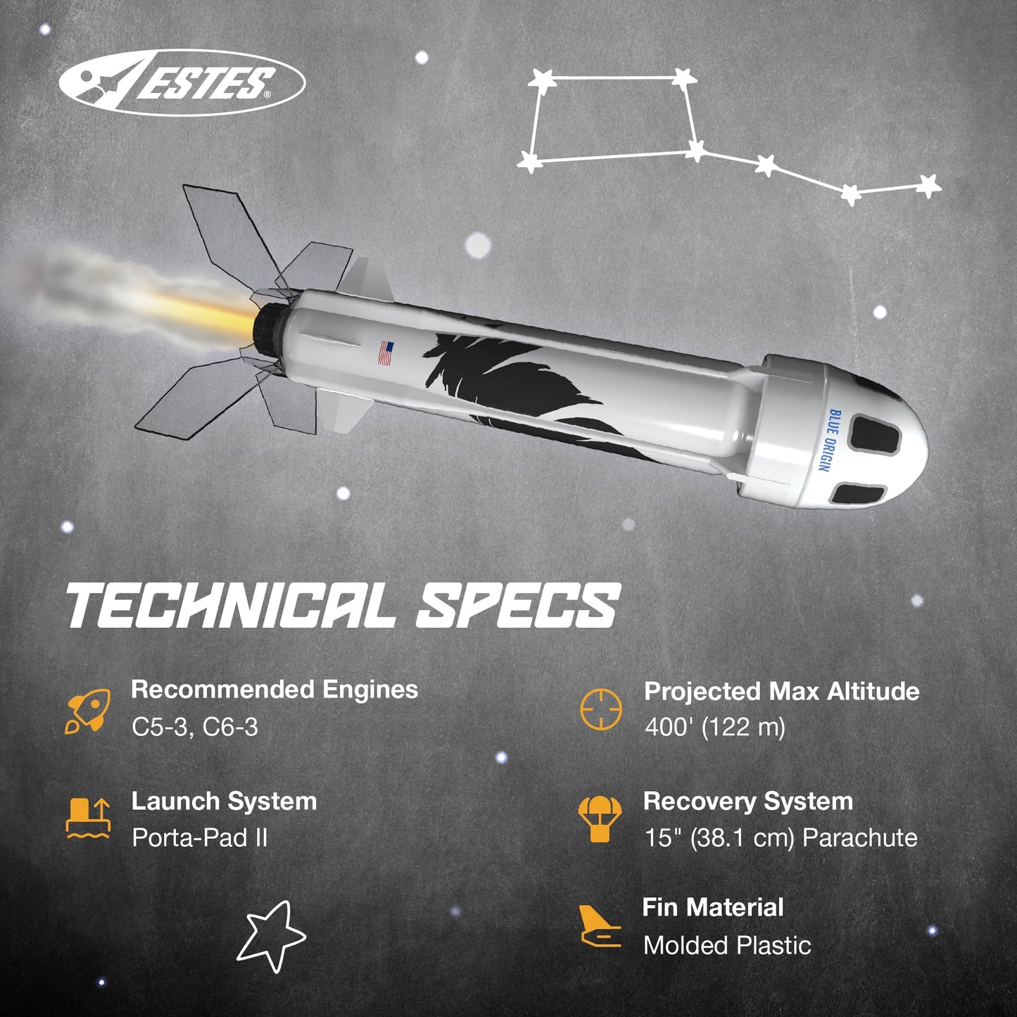Estes Blue Origin New Shepard 2198 | Beginner Level