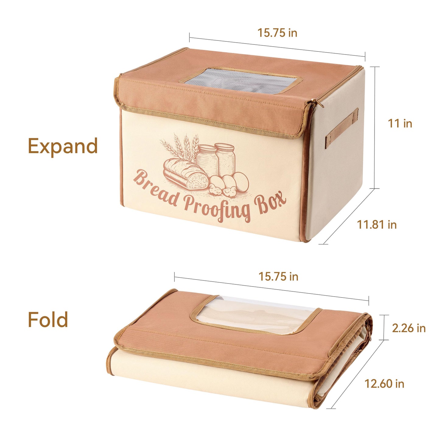 FarWalx Bread Proofing Box with 68–131℉ Temp Control & 99H Timer, Folding Bread Proofer for Dough Fermentation, Homemade Pizza, Yogurt and Fermented Foods