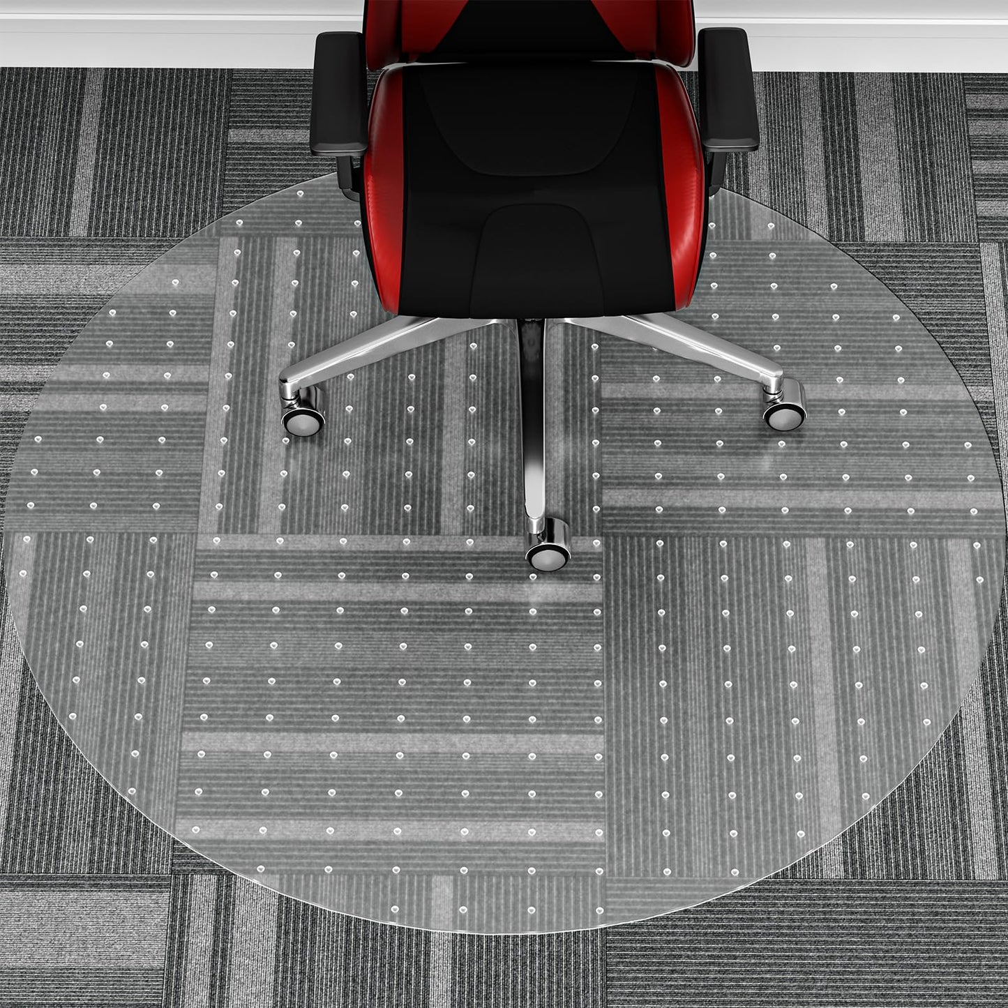 WASJOYE Office Chair Mat for Carpet, 36 Inch Round Chair Mat for Carpet with Non-Slip Studded for Home Office Rolling Chair