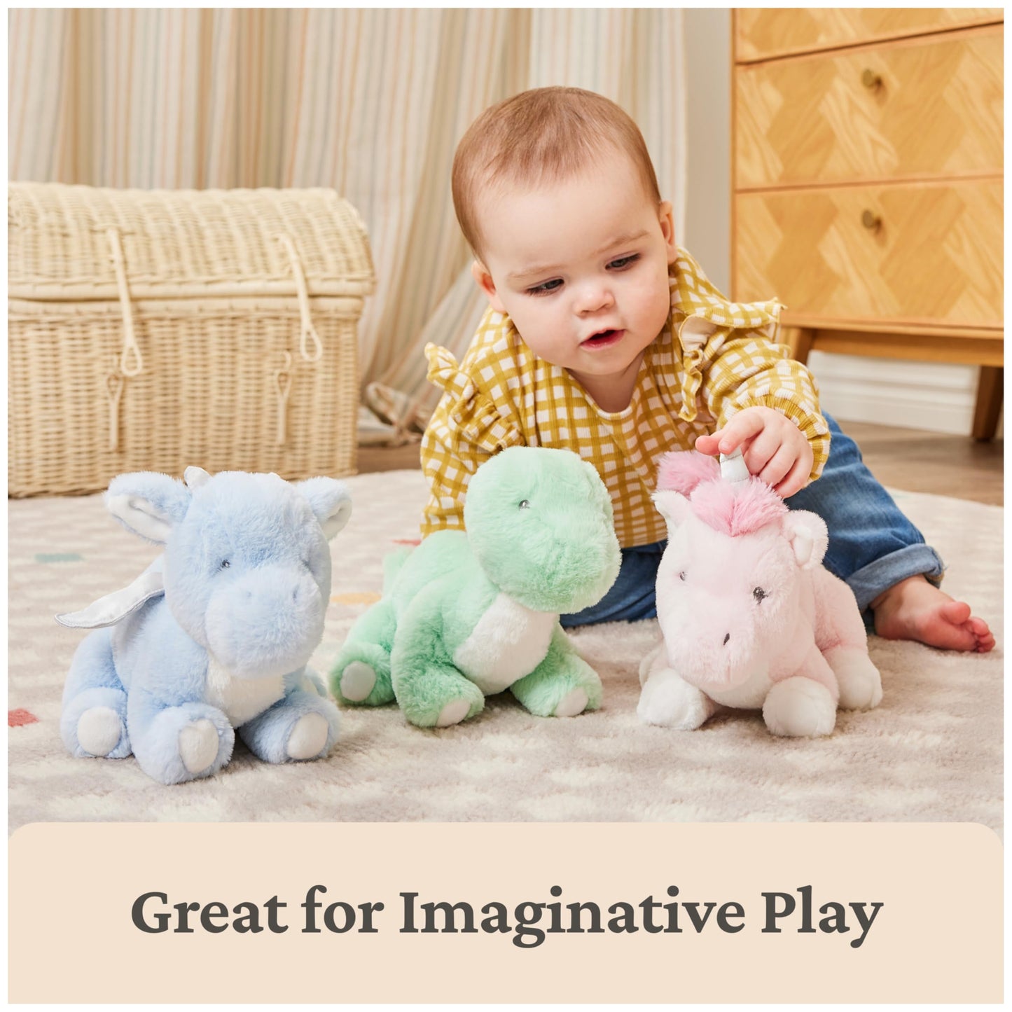 Baby GUND Fern Dinosaur Plush, Stuffed Animal for Babies and Toddlers, Green, 10”