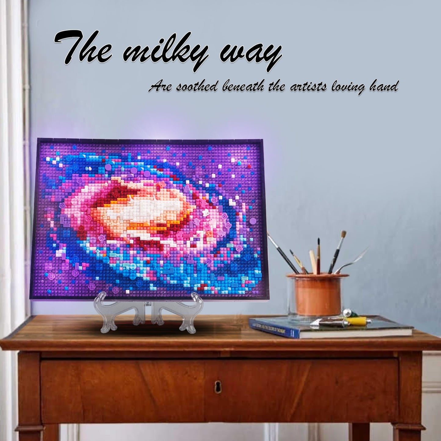 STMIGAIBLOCKS The Milky Way Galaxy Micro Mini Building Kit Wall Art,Unique Universe Galaxy DIY Decor,Creative Display Collection Gift for 14+ Kids and Adults