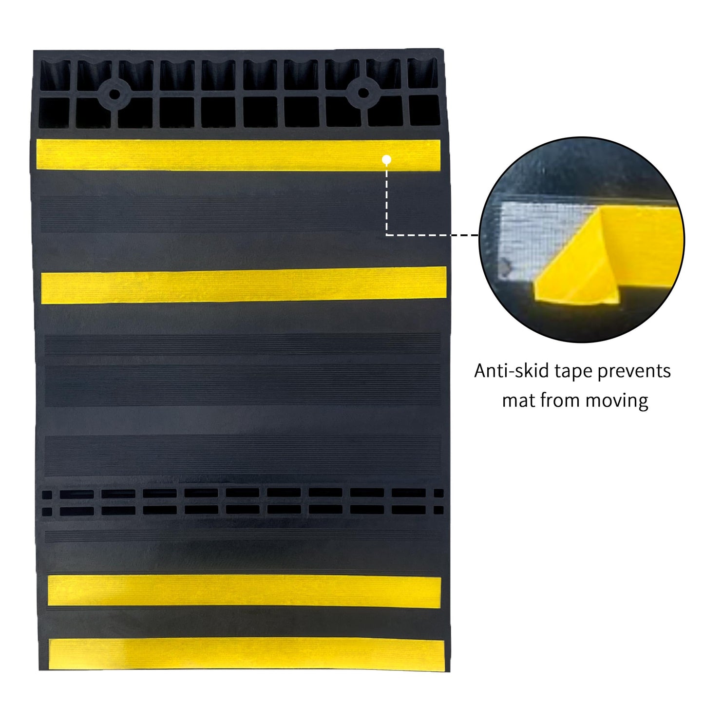 YONSHENG Parking Mat Car Stopper for Garage Floors- Heavy Duty Rubber Parking Aids - Wheel Stop with Scatter Glass Reflective Yellow Targets for Car Garage Floor Stop Aid Indoor Outdoor, 2 Pack