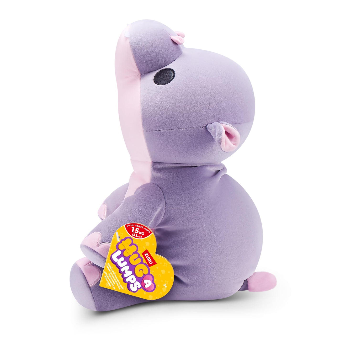 Hug-A-Lumps Hippo Harley by ZURU, Medium, 3.3 lbs, Cuddly Squishy Weighted Plush, Sleeping Pillow Plush, Stuffed Animal (Hippo)