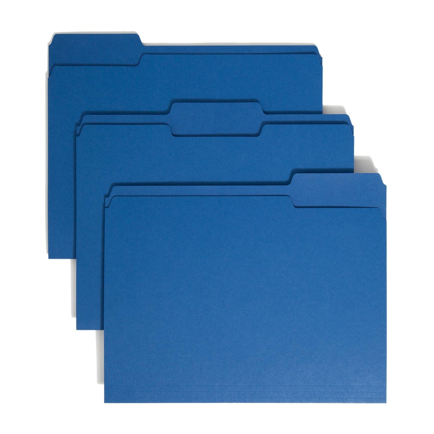 Smead File Folder, 1/3-Cut Tab, Assorted Positions, Letter Size, Navy, 100 per Box (13193)
