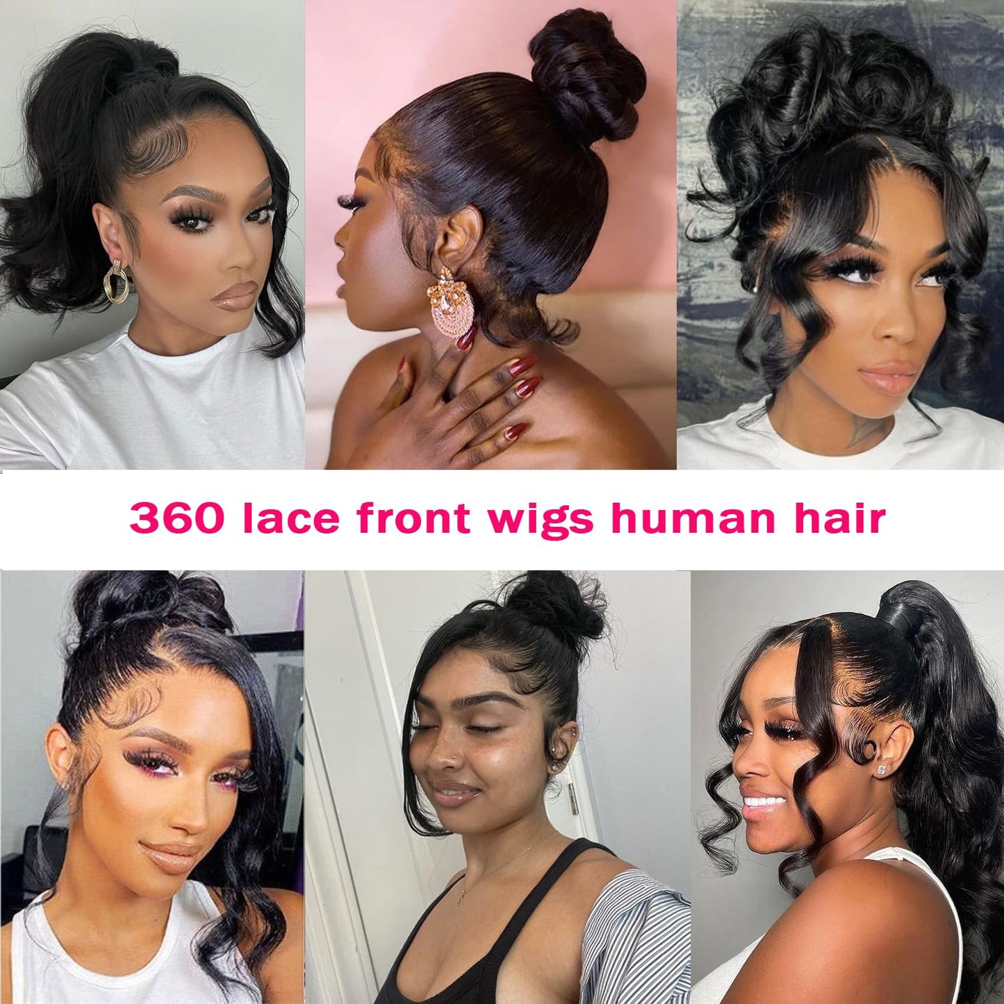 Umeiw 360 Lace Front Wigs Human Hair Pre Plucked Transparent Lace Frontal Wigs for Black Women with Baby Hair 360 Hd Full Lace Human Hair Wigs 150% Density Natural Black 12 Inch