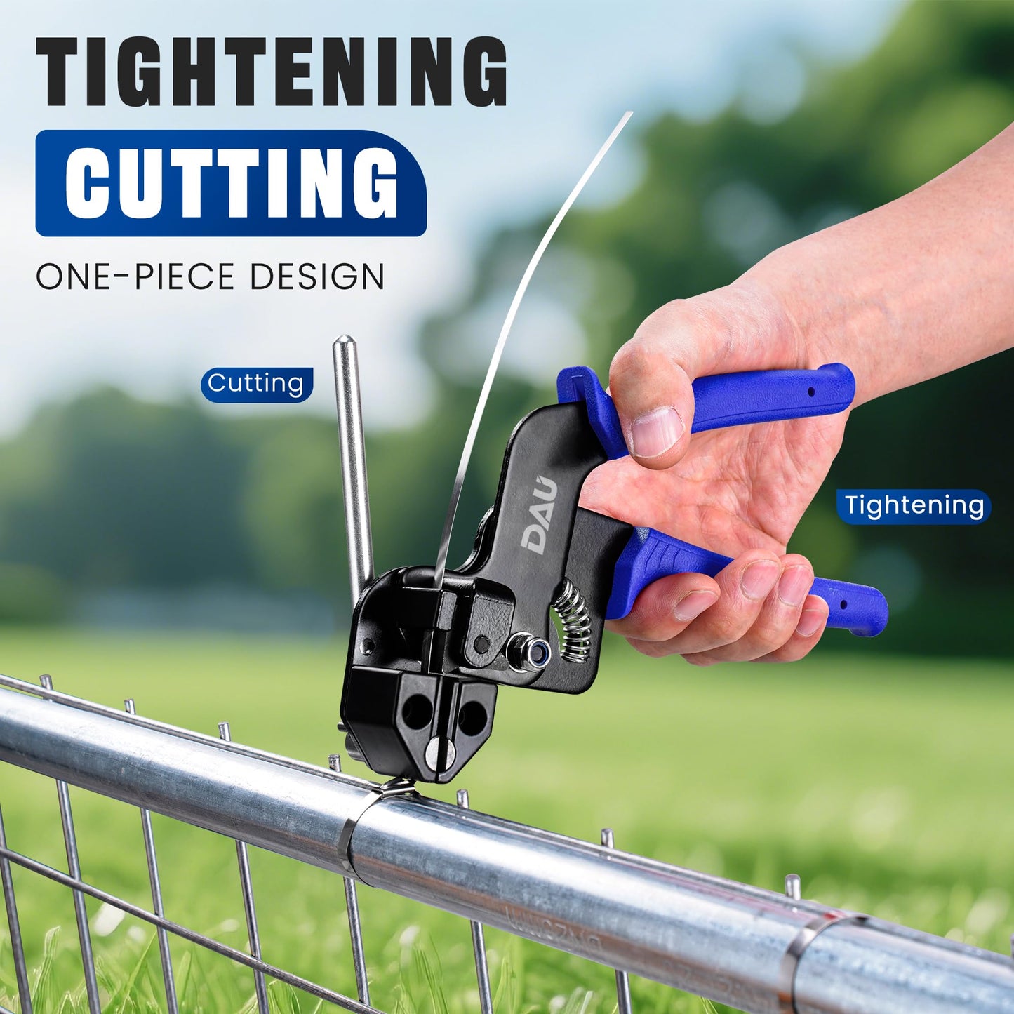 Stainless Steel Cable Tie Gun Kit with 150PCS Ties - Special Tool for Fastening and Cutting Metal Cable Ties- Ideal for Chain Link Fence, Dog Fence, Chicken Wire, Outdoor Fencing