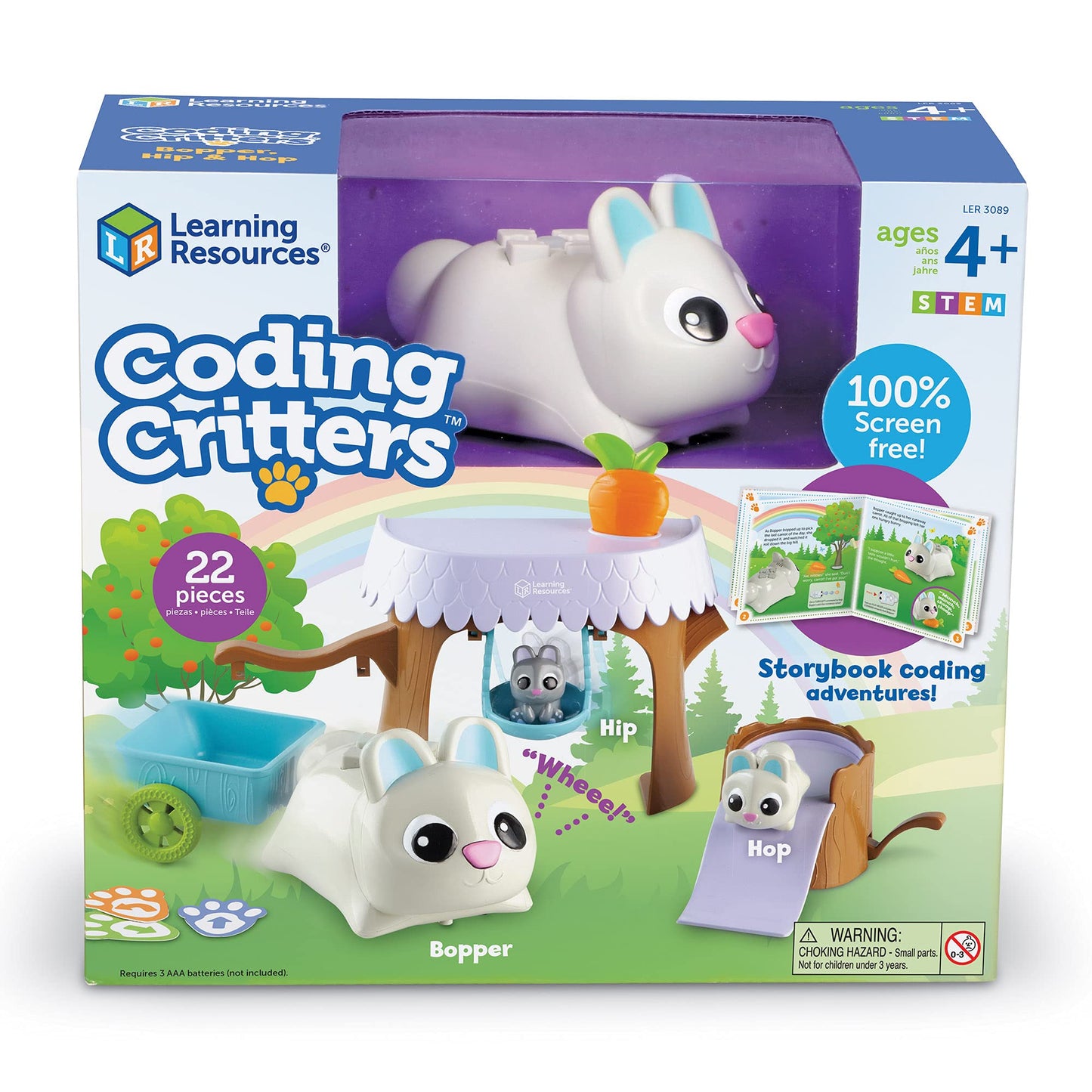 Learning Resources Coding Critters Bopper - 22 Pieces, Ages 4+, Screen-Free Toy For Kids, Interactive STEM Pet, Preschool Activity