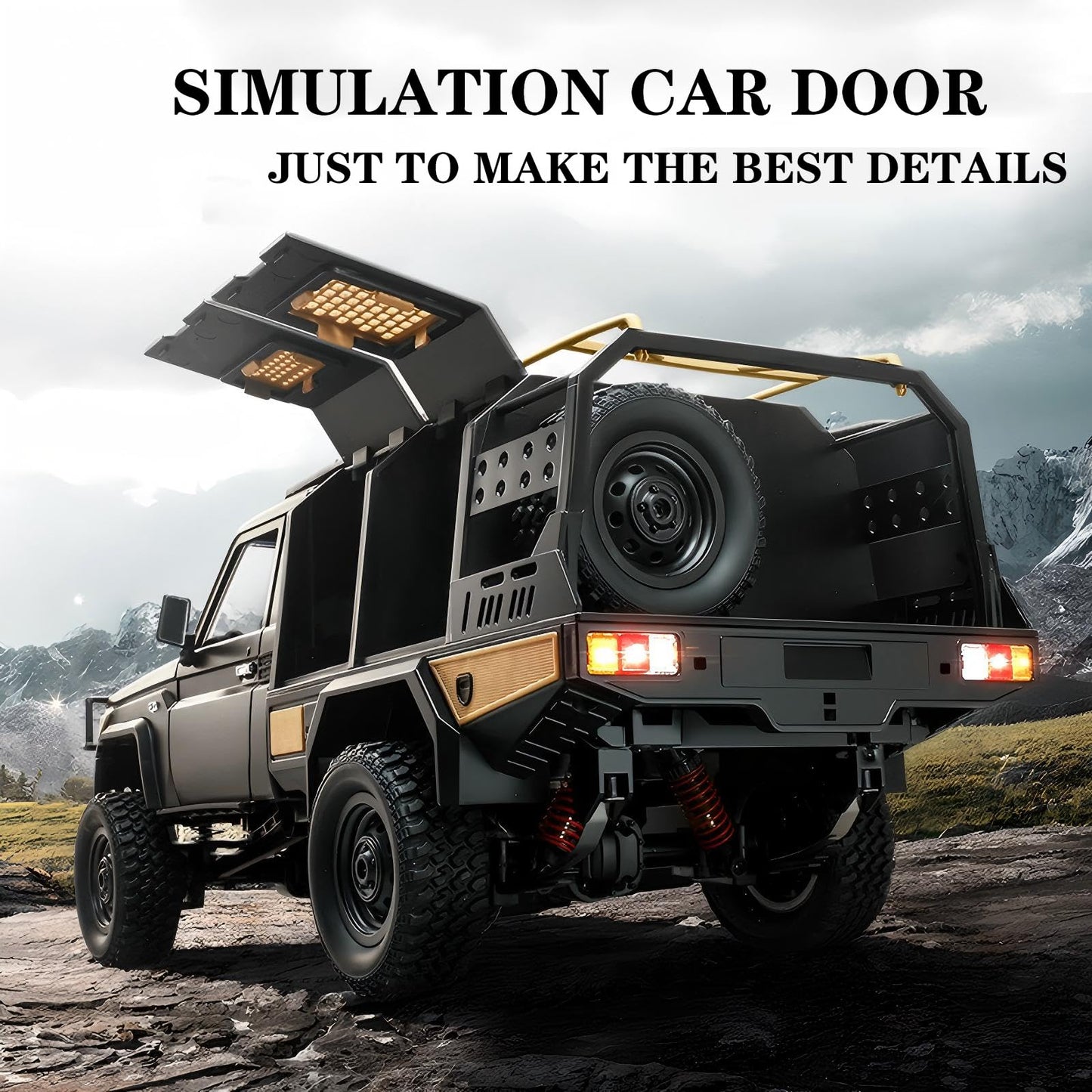 YAZHIYI MN82S RC Rock Crawler, 2.4Ghz Toyota Remote Control Truck, 4WD 2 Speeds Switch RC Crawler Off-Road Pick-up with 2 Upgraded 1200mah Battery, 1/12 Scale Trucks (with Gift)