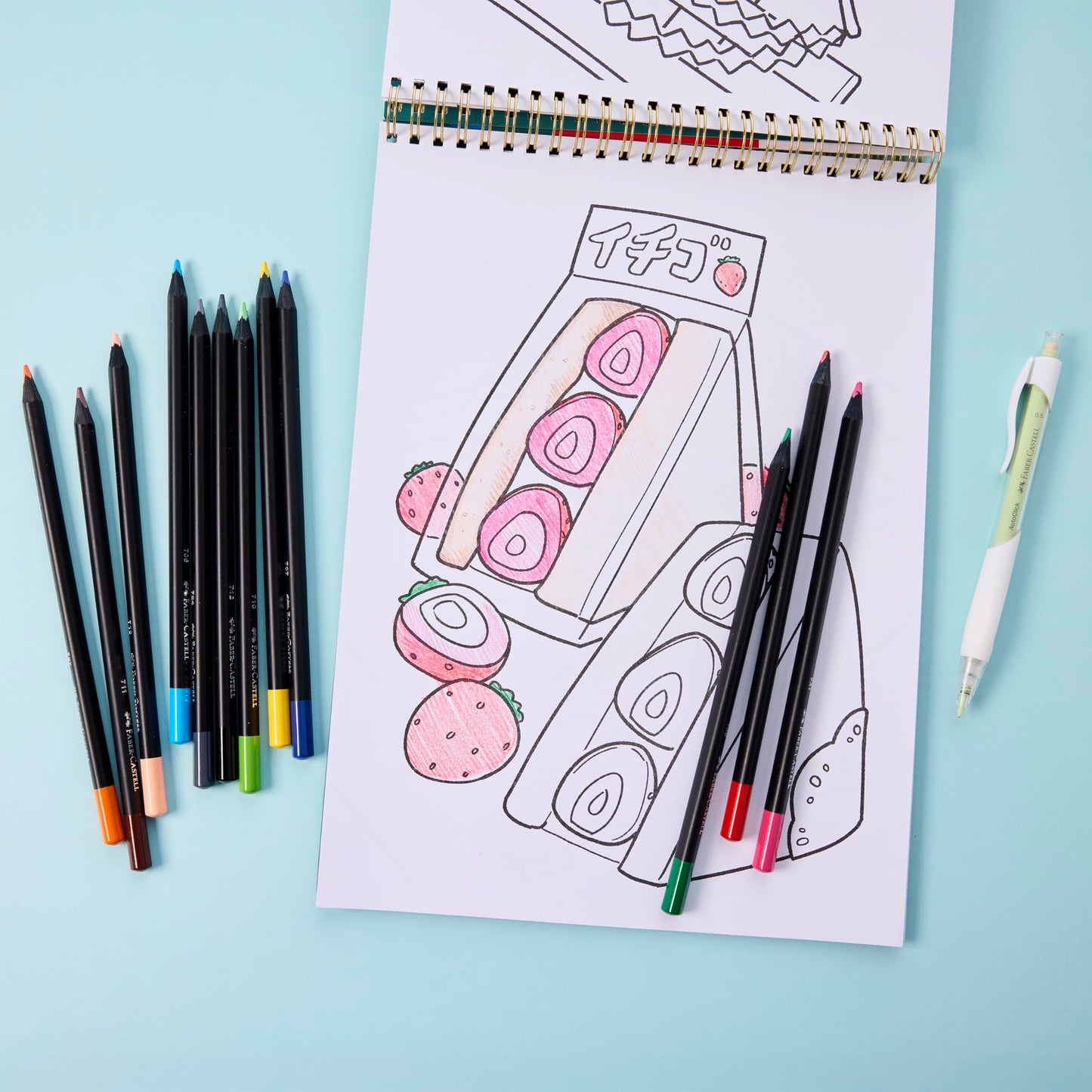 Faber-Castell Anime Drawing Kit: Japanese Adventures Edition | Step-by-Step Instruction Book with 20 Practice Pages, Color Pencil Set & Drawing Supplies for Kids, Beginners & Anime Fans (1 Book)