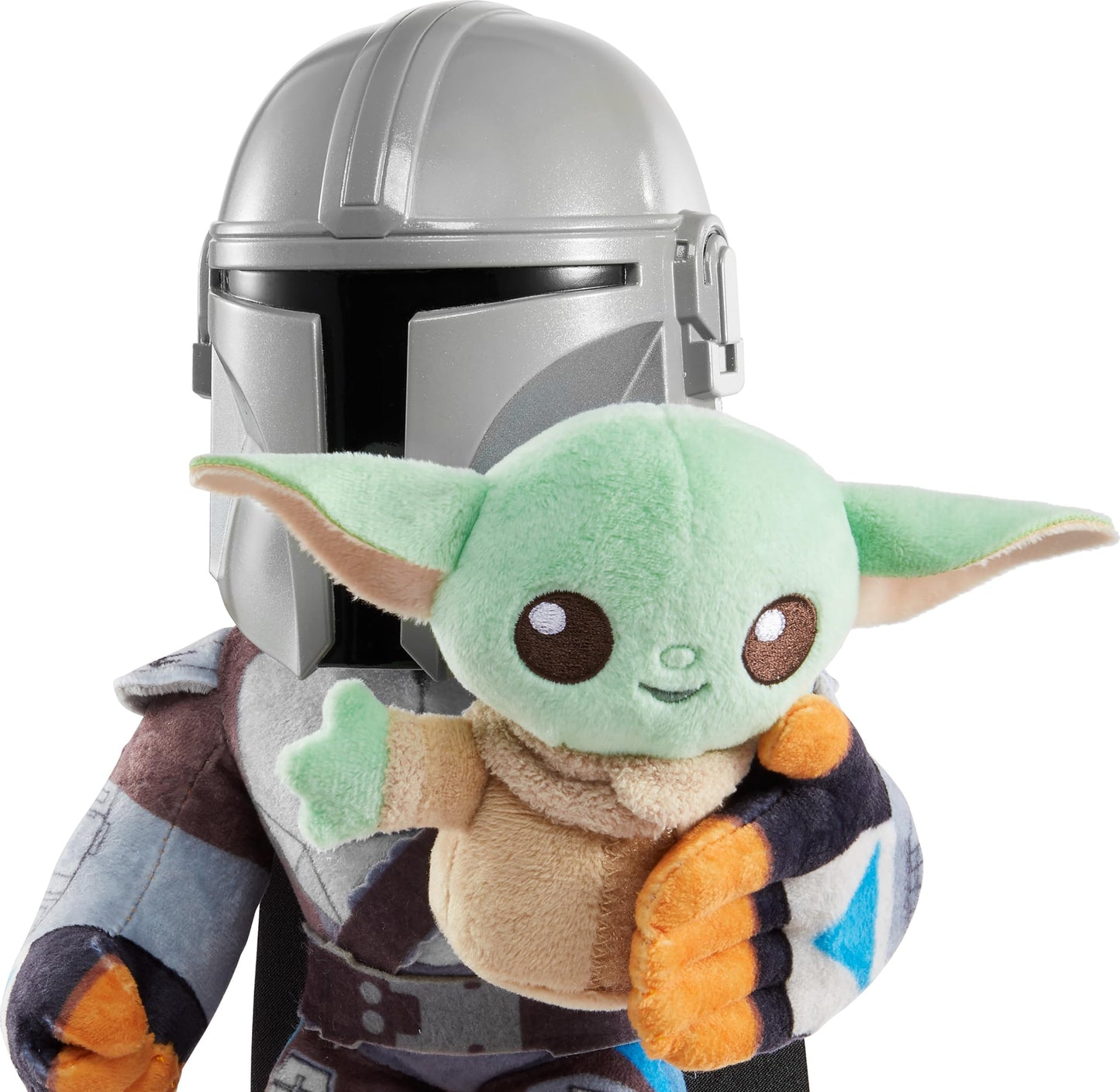 Mattel Star Wars Clan of Two: The Mandalorian Plush Set with 11-inch Mandalorian Soft Doll, Smaller Detachable Grogu Figure & Sound Feature