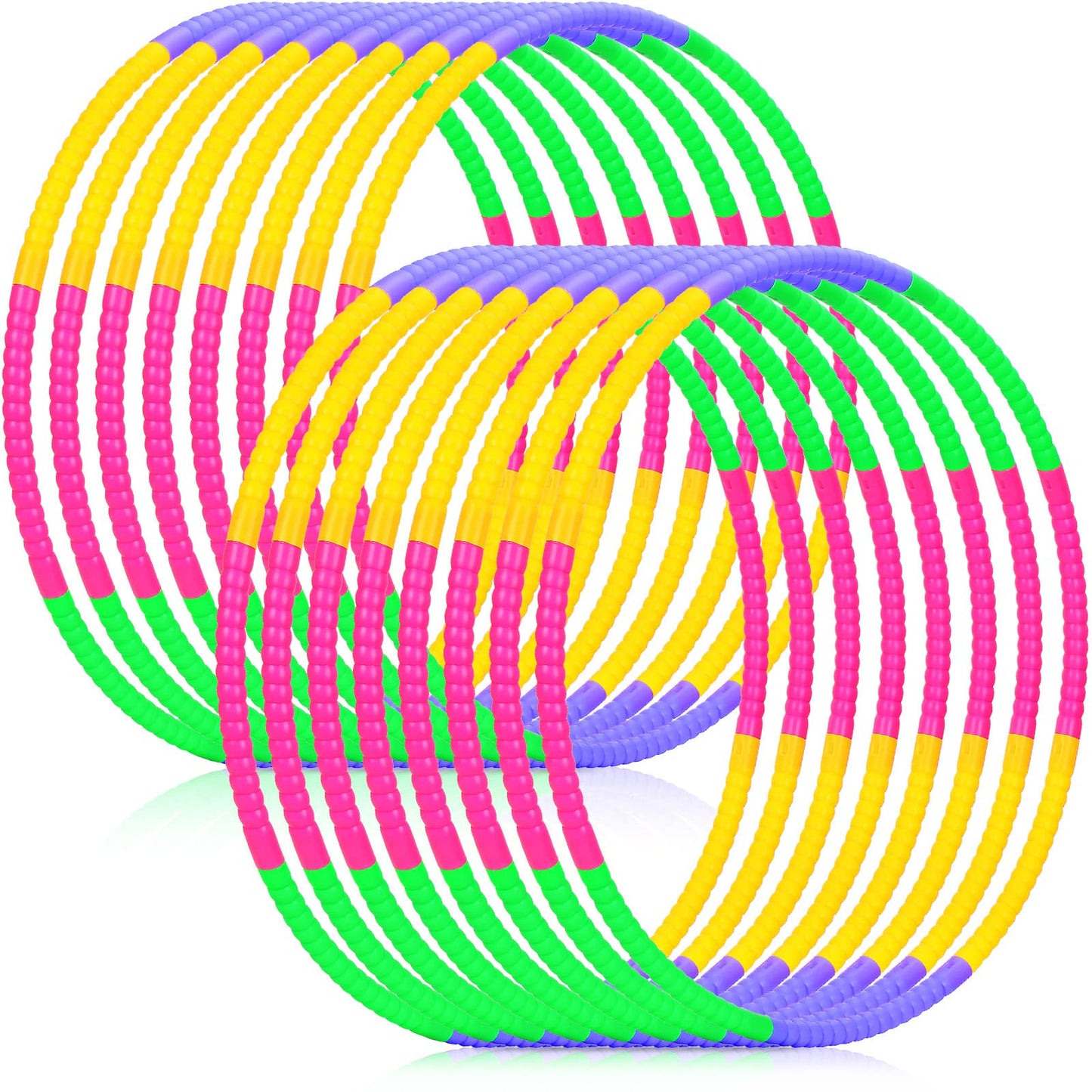 Vinsot Toy Hoop Detachable Plastic Hoops Exercise Equipment Toy Adjustable Rings for Sports Playing Party Game Dance Pet Training (8 Pieces)