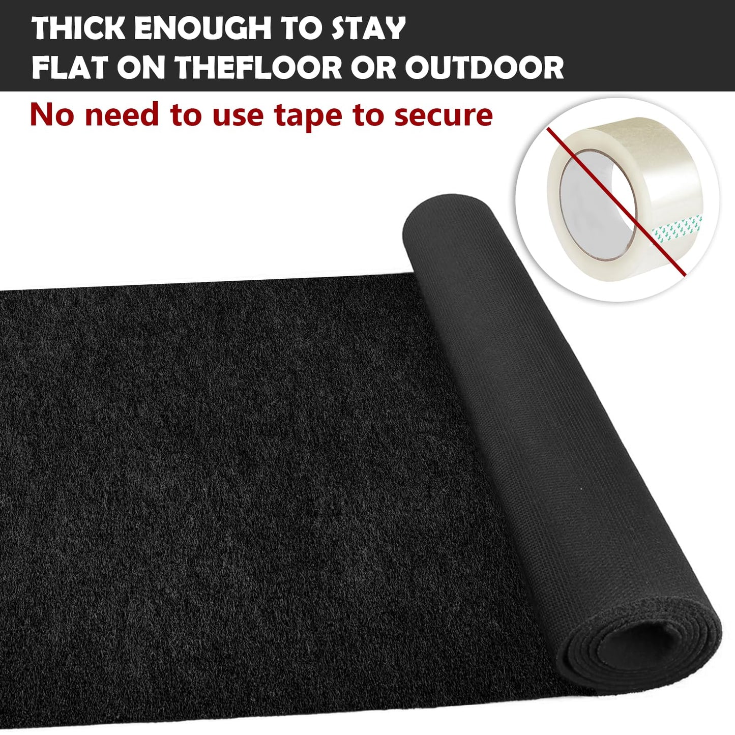 450 GSM Extra Thick Waterproof Black Carpet Runner for Events Decorations, 3X10 Ft Not Slip Red Runner Aisle Runway Rug for Wedding, Party, Banquet, Activity Entrance and Special Events Decorations