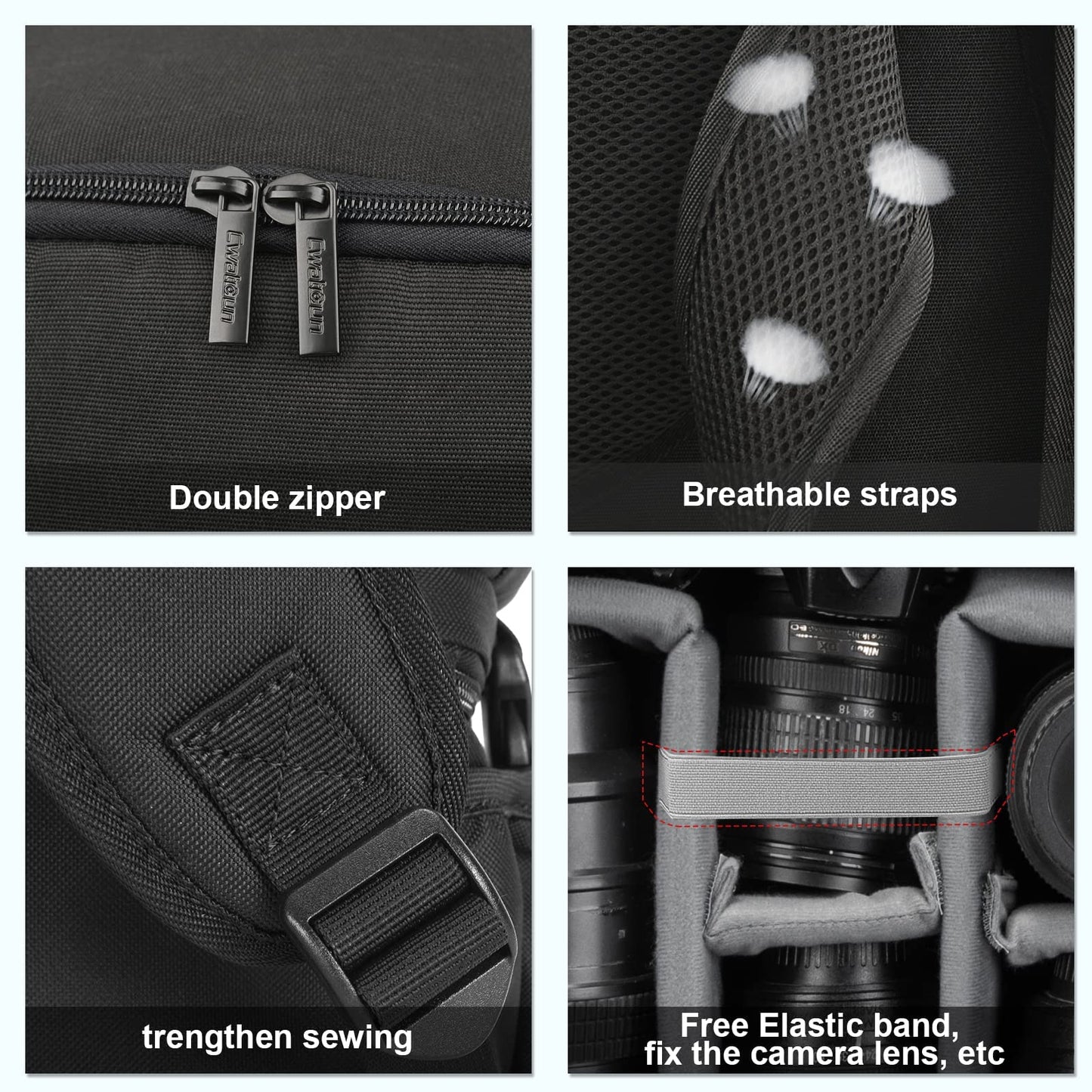 Cwatcun Waterproof Camera Backpack for DSLR, Mirrorless - Compatible with Sony, Canon, Nikon Camera and Lens Accessories