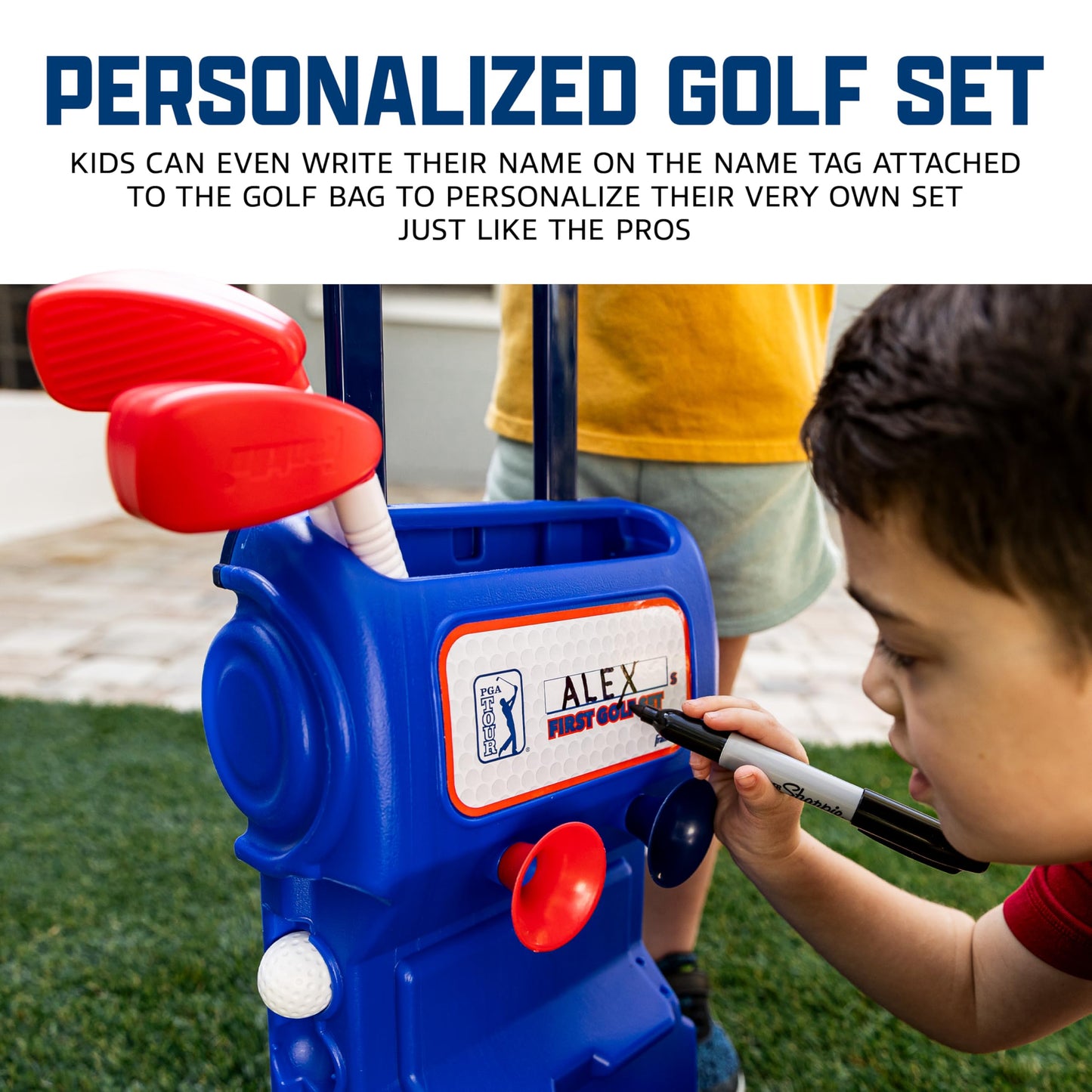 Franklin Sports Kids Toy Golf Set -PGA Tour MyFirst Plastic Golf Clubs+Balls Set for Kids + Toddlers - Mini Toy Righty+Lefty Golf Club Set-Includes Carry Case, (2) Tees,(4) Balls,(4) Holes with Flags