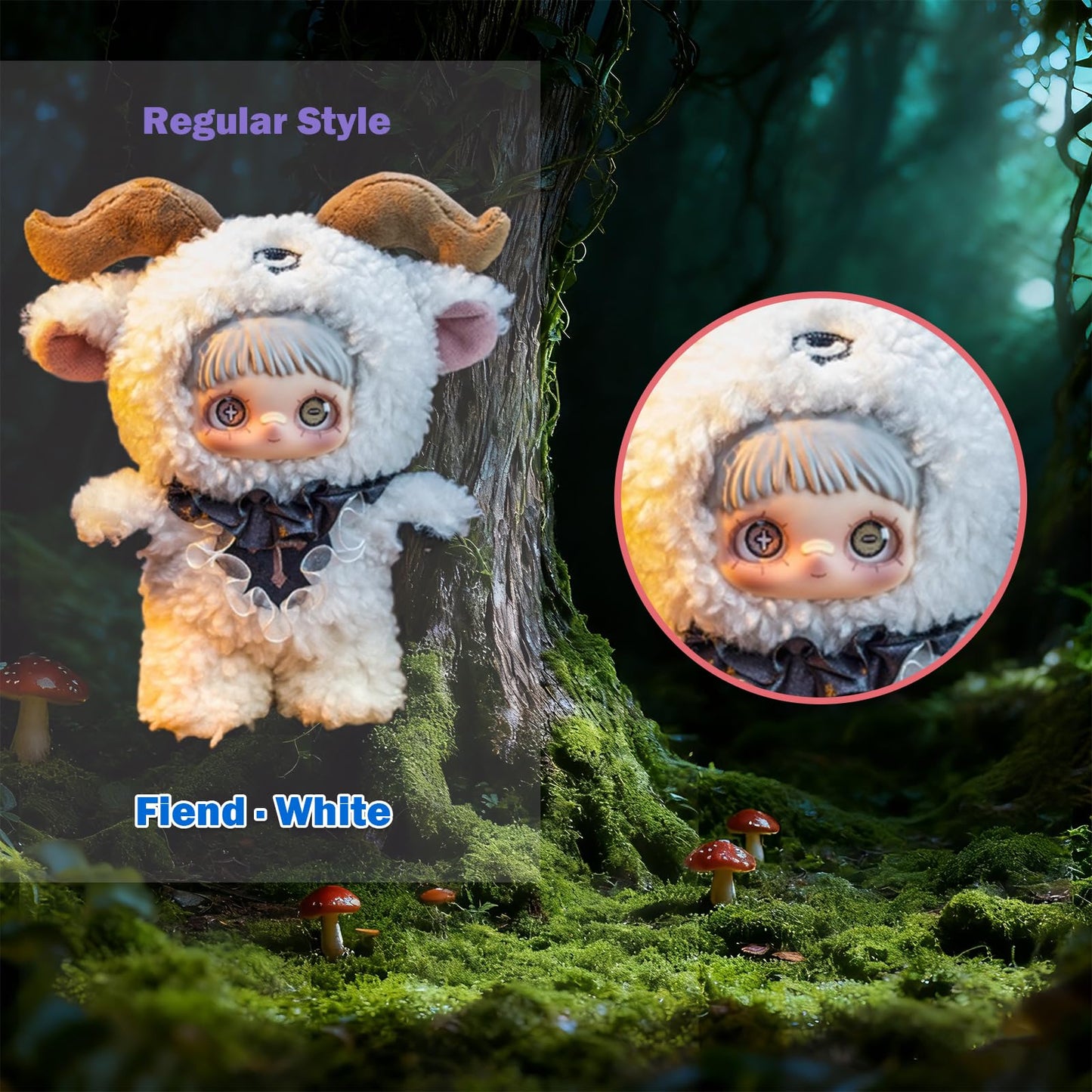 Waicommen Maymei Dark Forest Series Blind Plush Box, 1PC (1 of 7 Possible Styles), 6 Regular Figure and 1 Hidden Figure, for 15 Years Old and Up Collection, (Pack of 1)