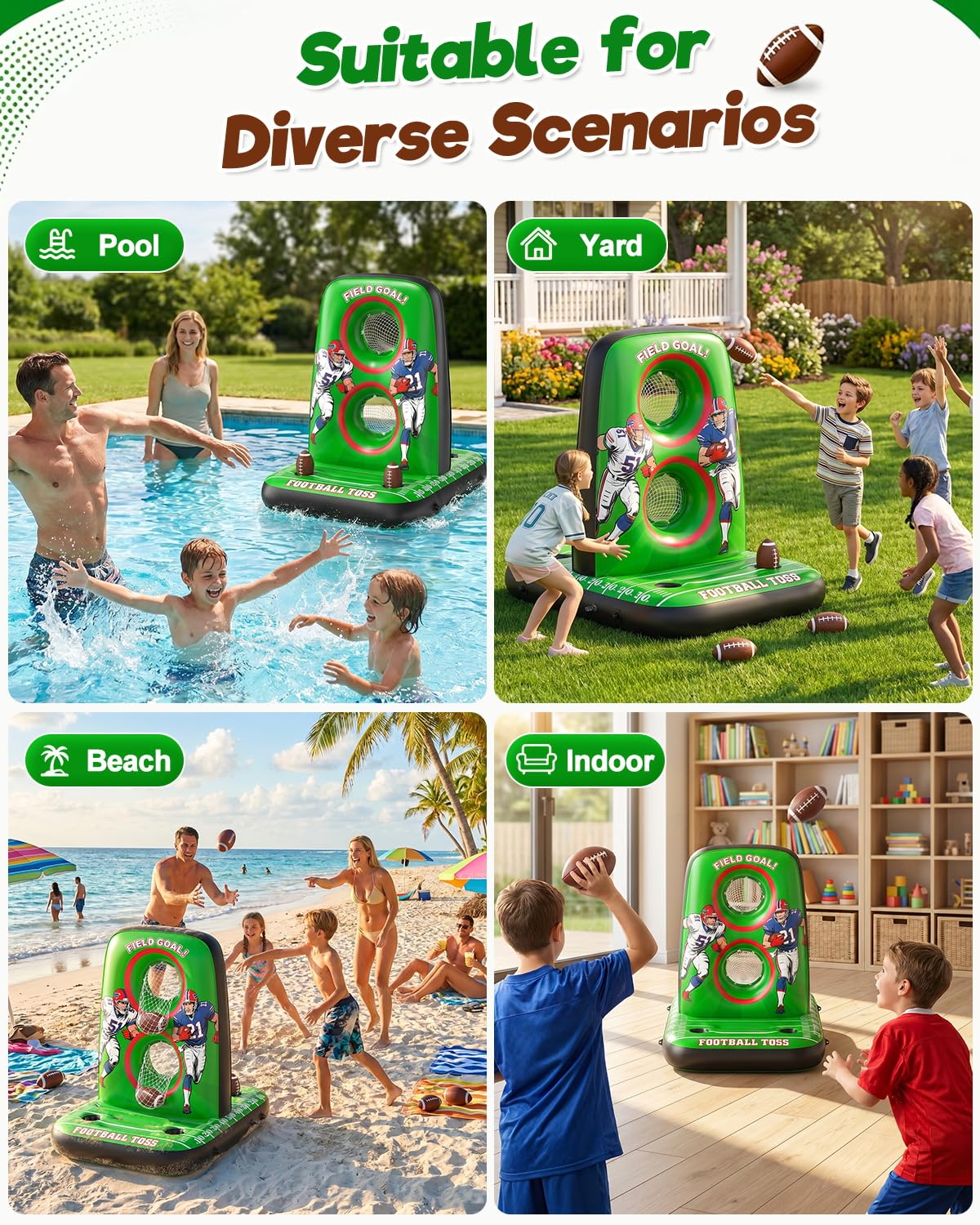 Football Target with 4 Balls & 2 Pumps Inflatable Toy