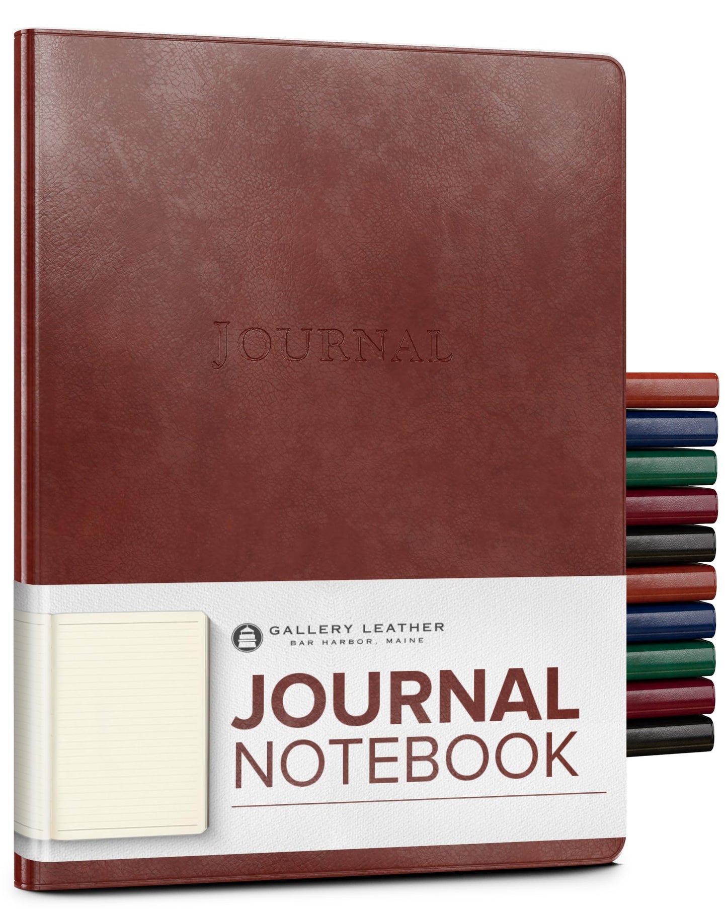 Gallery Leather Journal - Crafted in Maine, USA - Softcover, For Men and Women, For Writing, Work & Travel, 192 Lined Pages - A Safe Space for Your Thoughts - Acadia Tan, 9.75x7.5, Large Lined