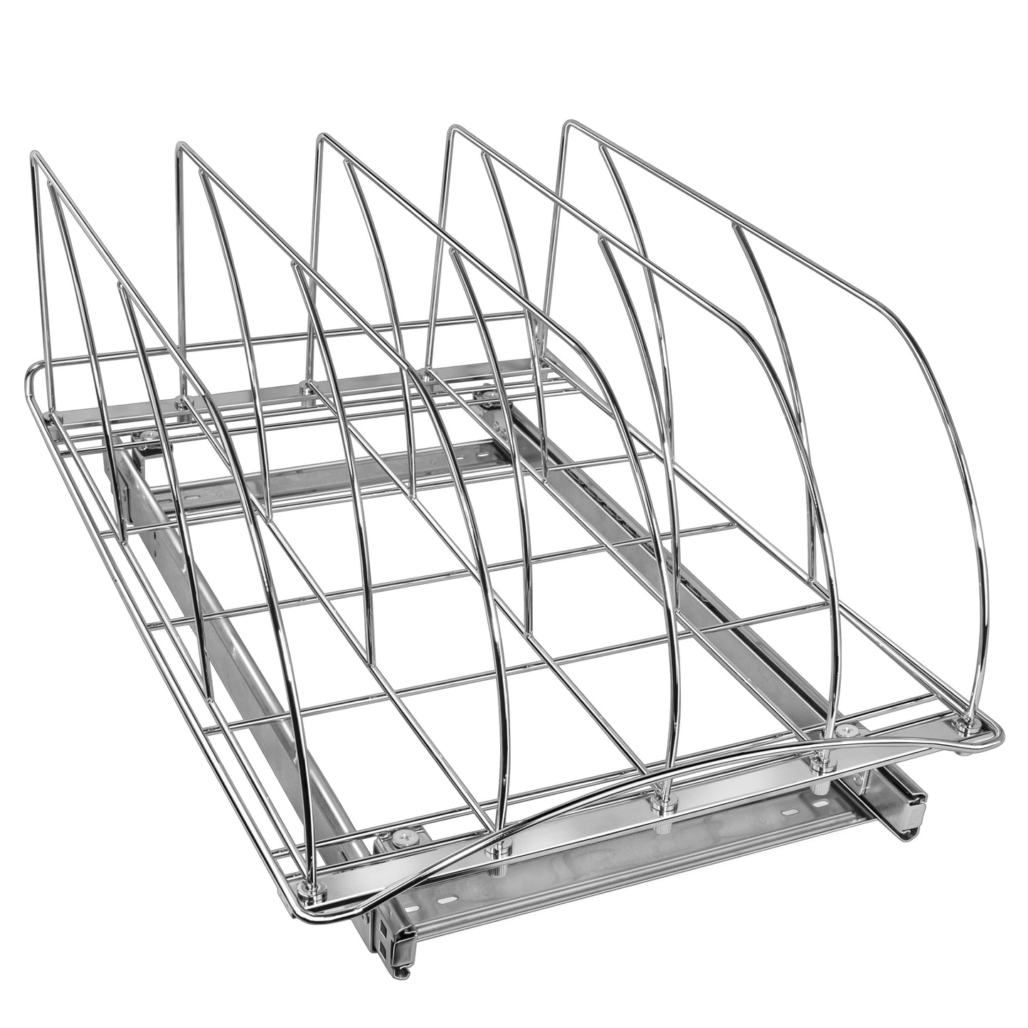 LYNK PROFESSIONAL® Pull Out Cutting Board, Baking Pan, and Cookie Sheet Organizer for Cabinet - Lifetime Ltd. Warranty - Slide Out Kitchen Cabinet Organizers – 14” x 21” Deep – Pull Out Drawer, Chrome