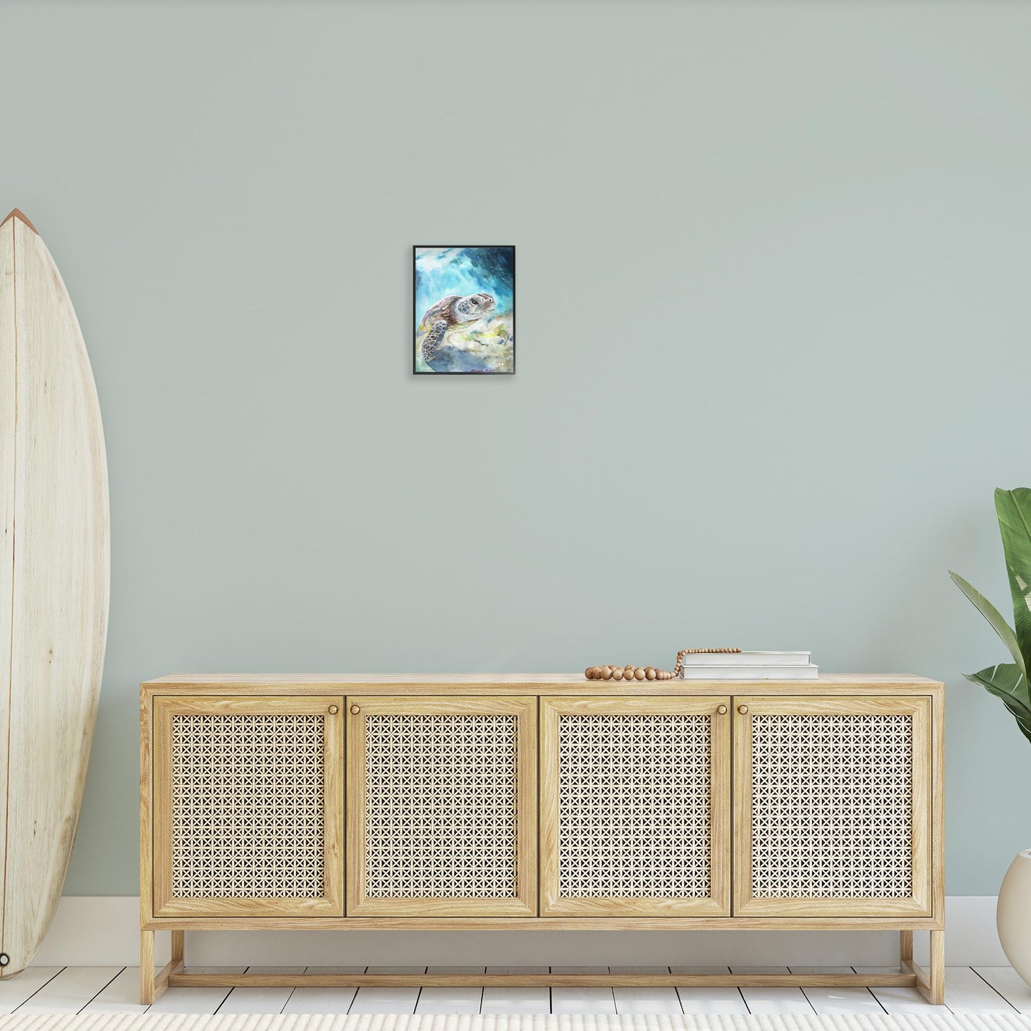 Stupell Industries Sea Turtle Ocean Animal Blue Watercolor Painting Prints, 16 x 20, Multi-Color