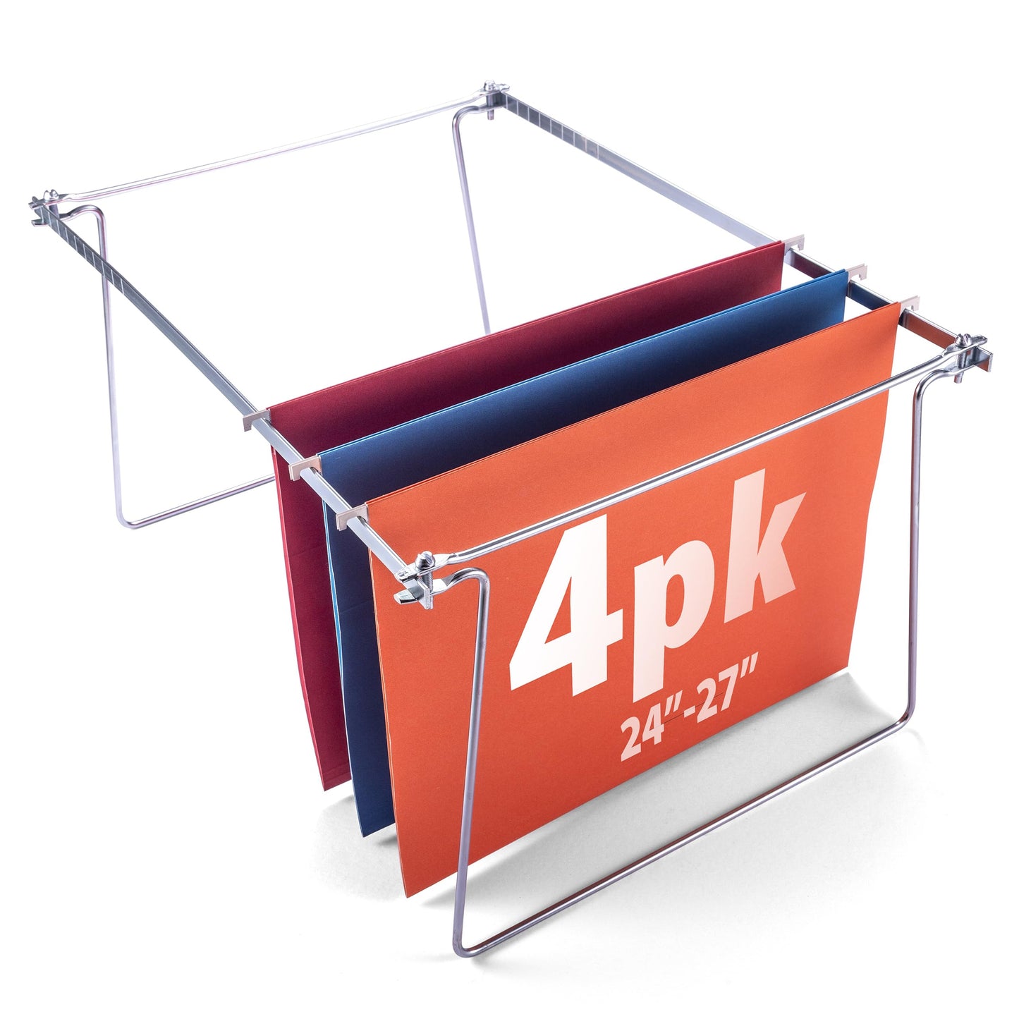 Officemate Hanging File Frame, Letter Size (Fits 24″–27″), Adjustable Heavy-Duty Steel File Drawer Organizer for Desks, Cabinets & Shelves, Set of 4 (91965)