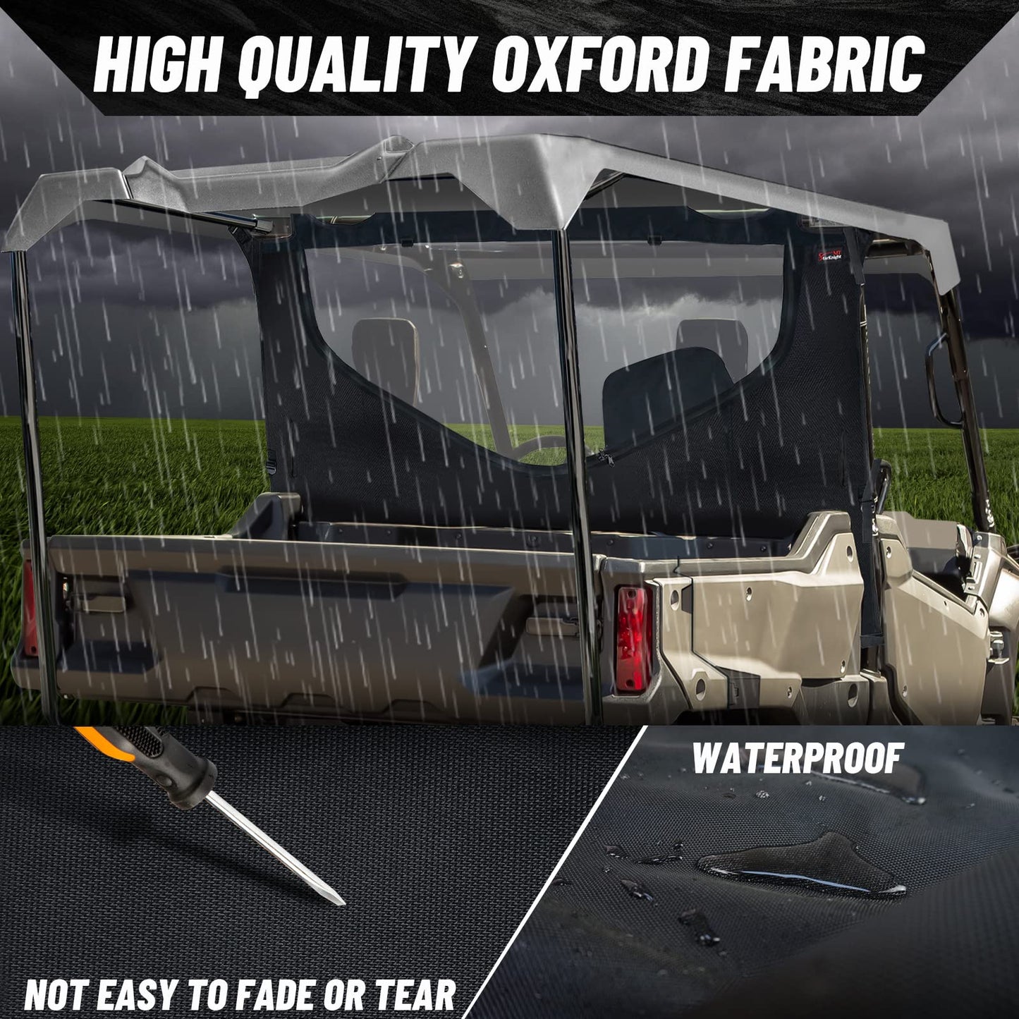 StarknightMT Pioneer 1000-5 Rear Window - Waterproof UTV Mid Panel With Zipper Compatible With Pioneer 1000-5 2016-2025 0SR95-HL4-211A Pioneer 1000 5 Accessories