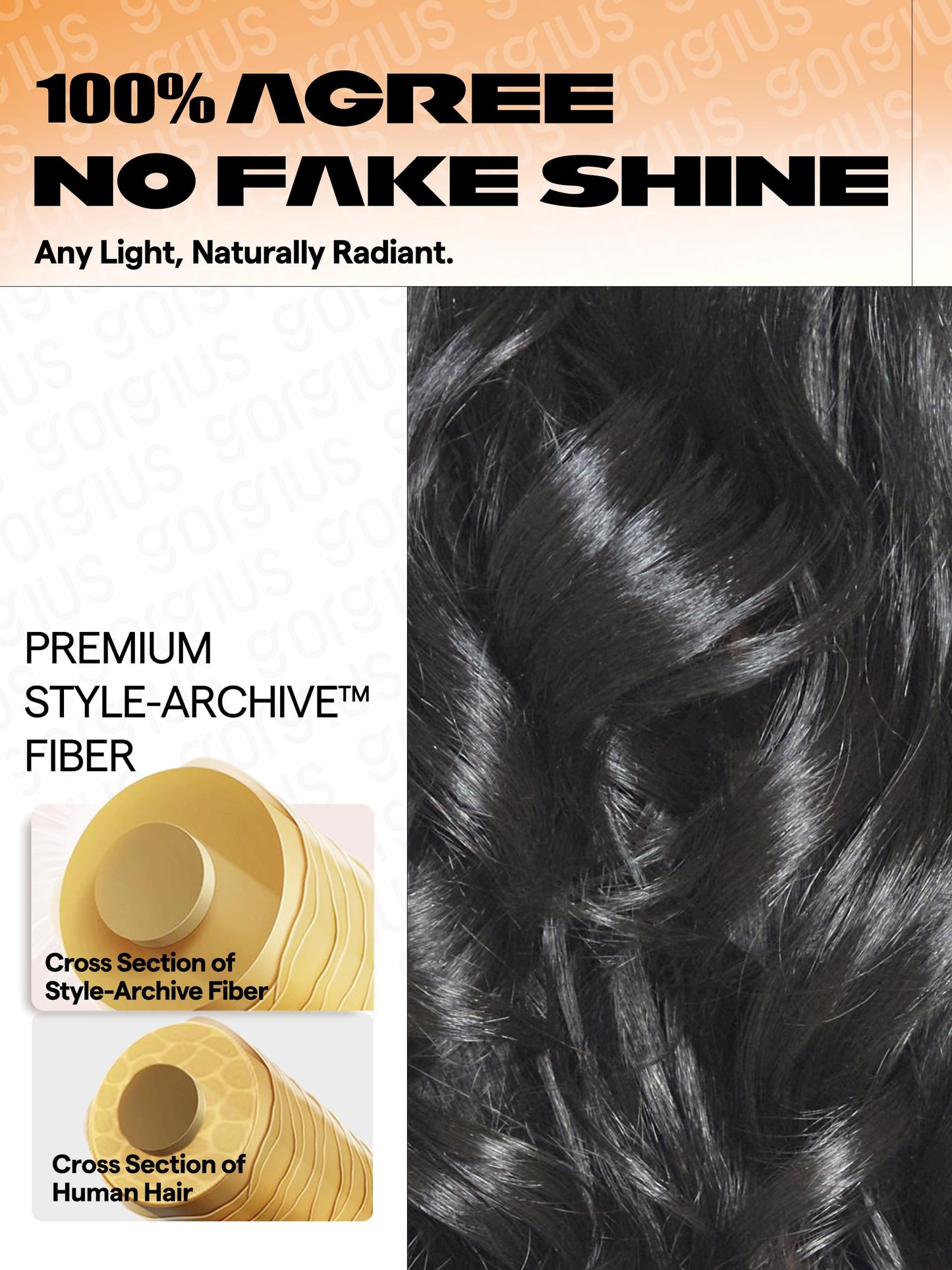 GORGIUS Glueless Loose Body Wave Lace Front Wigs Pre Cut Pre Plucked Middle Part Synthetic Frontal Wig For Women 24 Inch